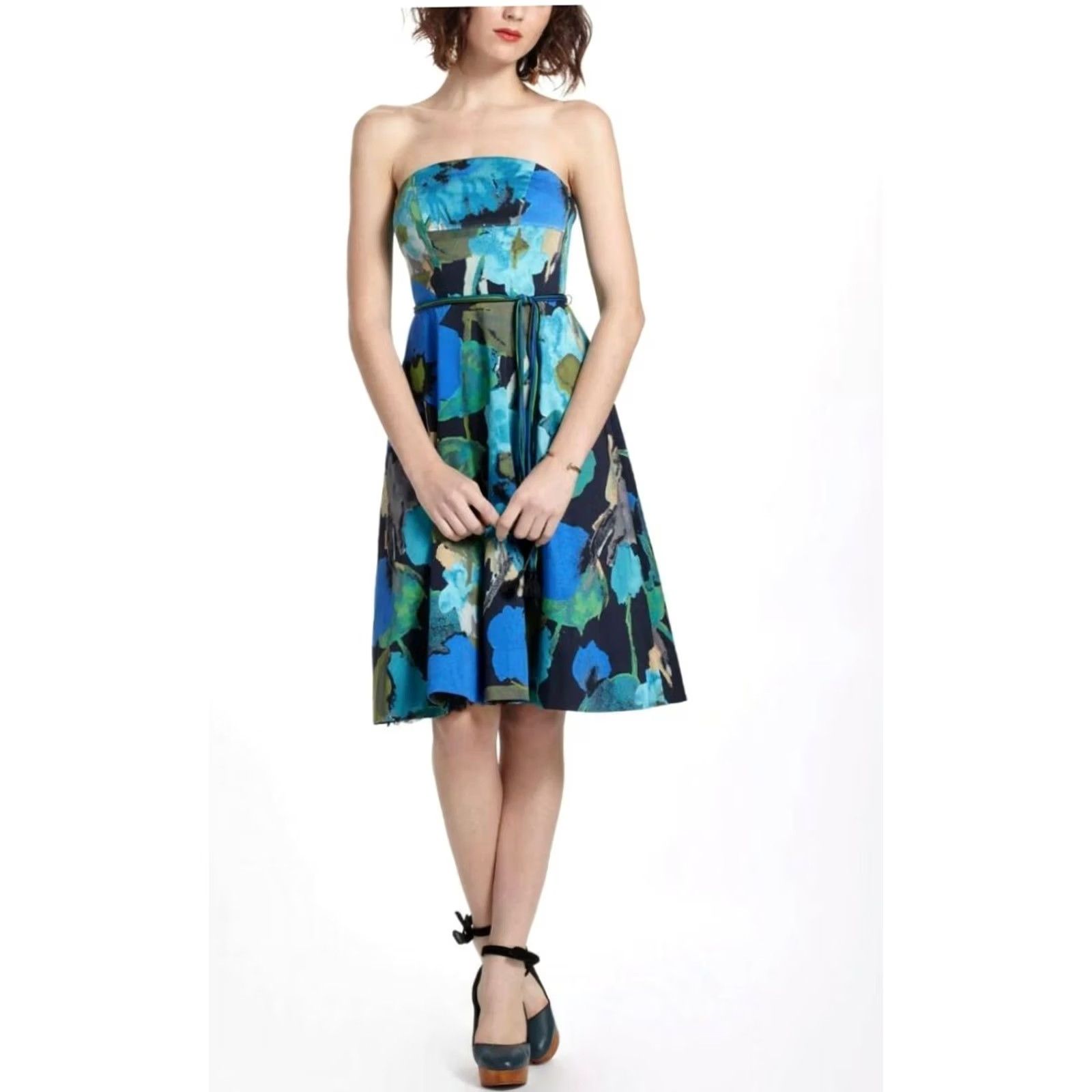 Anthropologie NWT Anthropologie Vanessa Virginia Shade Floral Off the Shoulder Dress Sz 4 Size S / US 4 / IT 40 - 2 Thumbnail