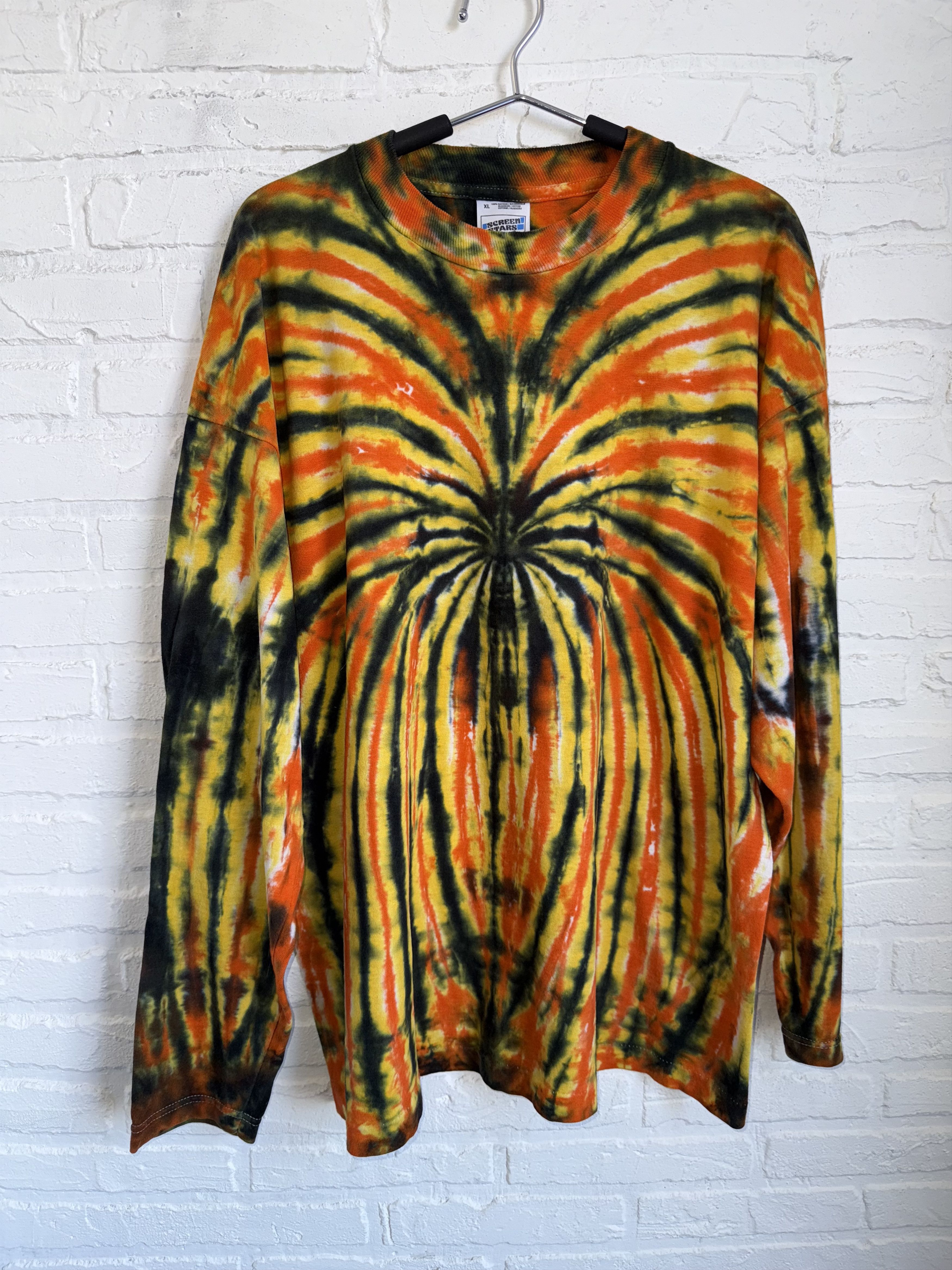 Vintage RARE Vintage 90s Screen star tie dye long sleeve t-shirt Size US XL / EU 56 / 4 - 1 Thumbnail