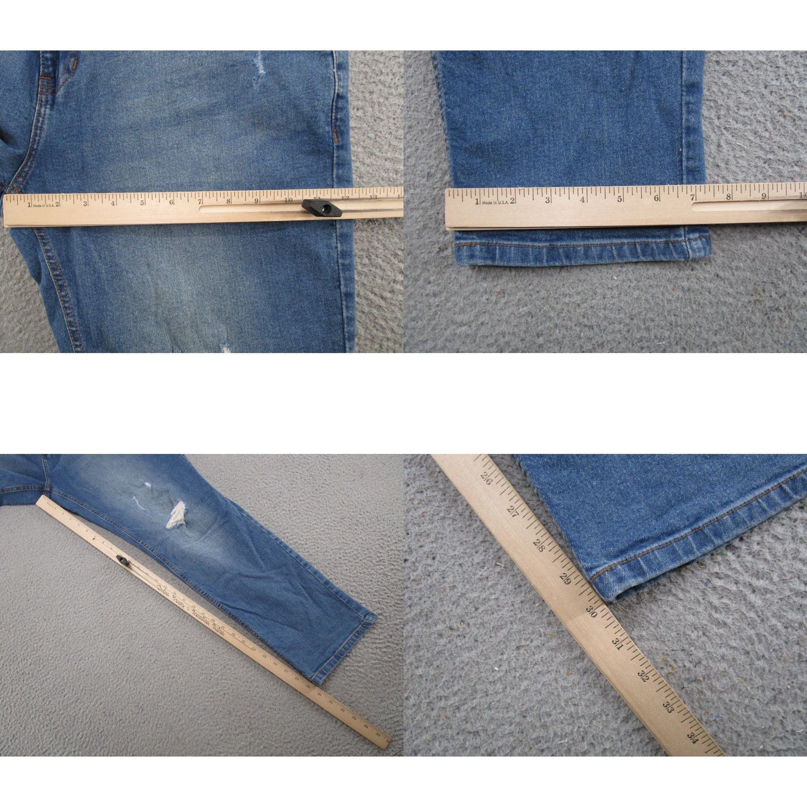 Ring Of Fire Ring Of Fire Jeans Men's Straight Taper Blue Stretch Denim Size 36x30 Distressed Size US 36 / EU 52 - 8 Thumbnail