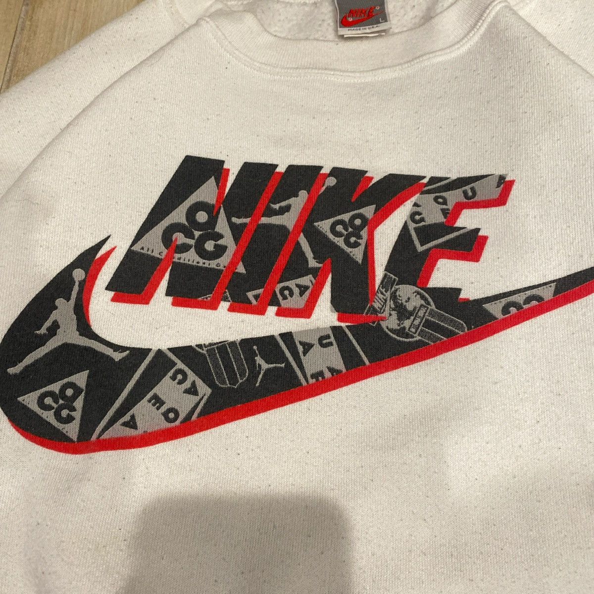 Nike ACG Rare Vintage 90s NIKE ACG Jordan Swoosh Pullover Size Large Size US L / EU 52-54 / 3 - 2 Thumbnail