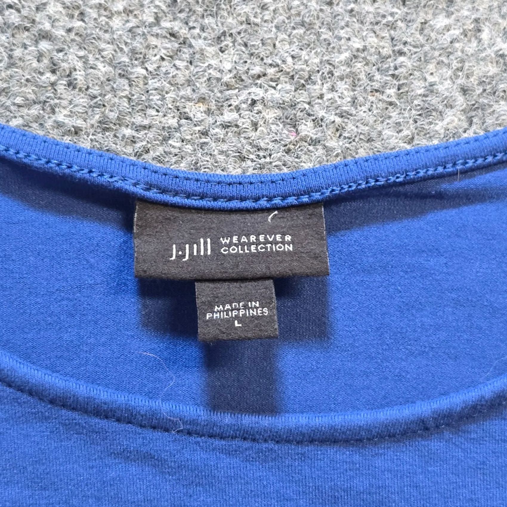 J. Jill J. Jill Top Women L Blue Boxy Stretch Wearever Short Sleeve Basic Shirt, Round Neck, Knit, Regular Fit, Casual Size L / US 10 / IT 46 - 3 Thumbnail