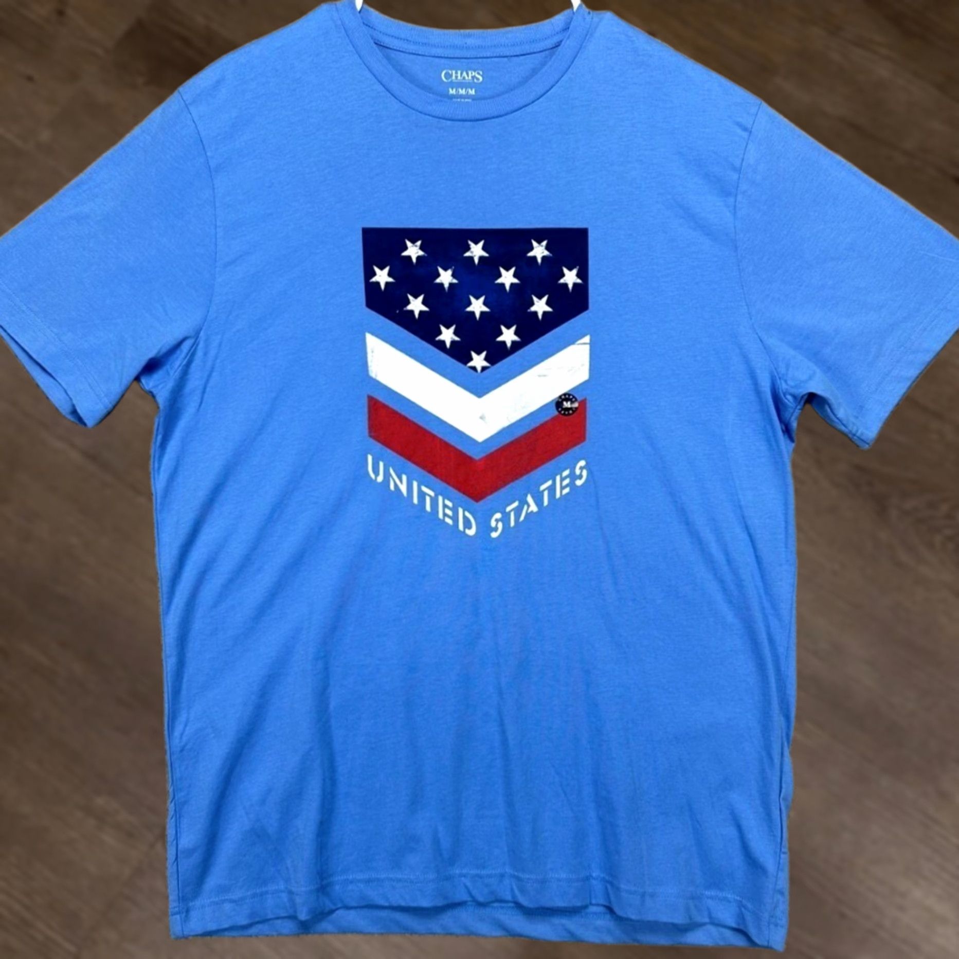 Chaps Chaps USA Flag T-Shirt Mens M Blue Short Sleeve Crew Neck Graphic Print Patriotic USA Flag Tee Size US M / EU 48-50 / 2 - 1 Thumbnail