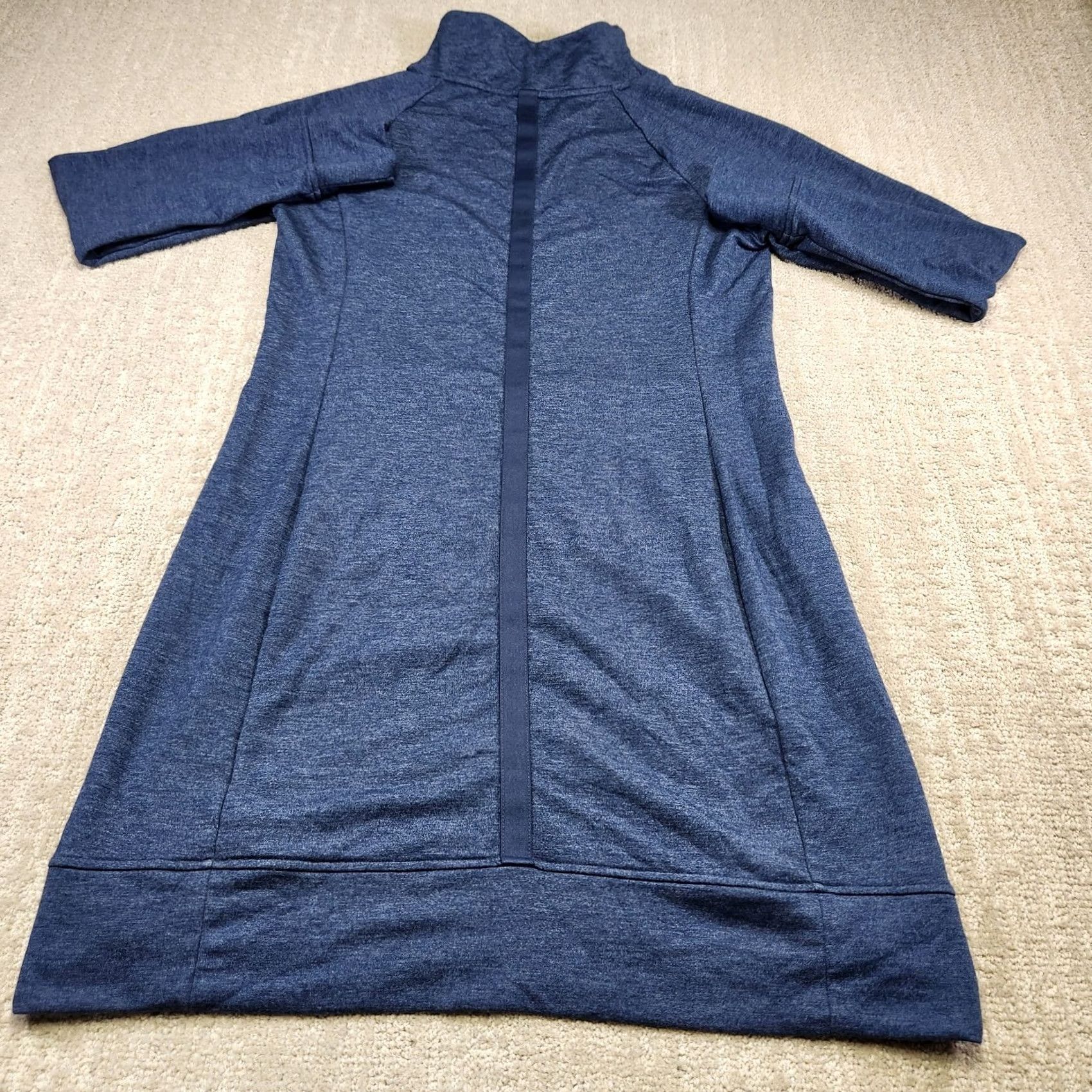 Vintage Title Nine Dress Womens M Blue Women French Terry Guthrie Mockneck Athleisure Stretch Size M / US 6-8 / IT 42-44 - 3 Thumbnail