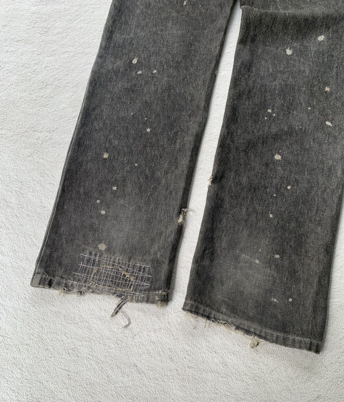 Japanese Brand 2000s Ba-tsu Distressed Denim Pants Size US 32 / EU 48 - 6 Thumbnail