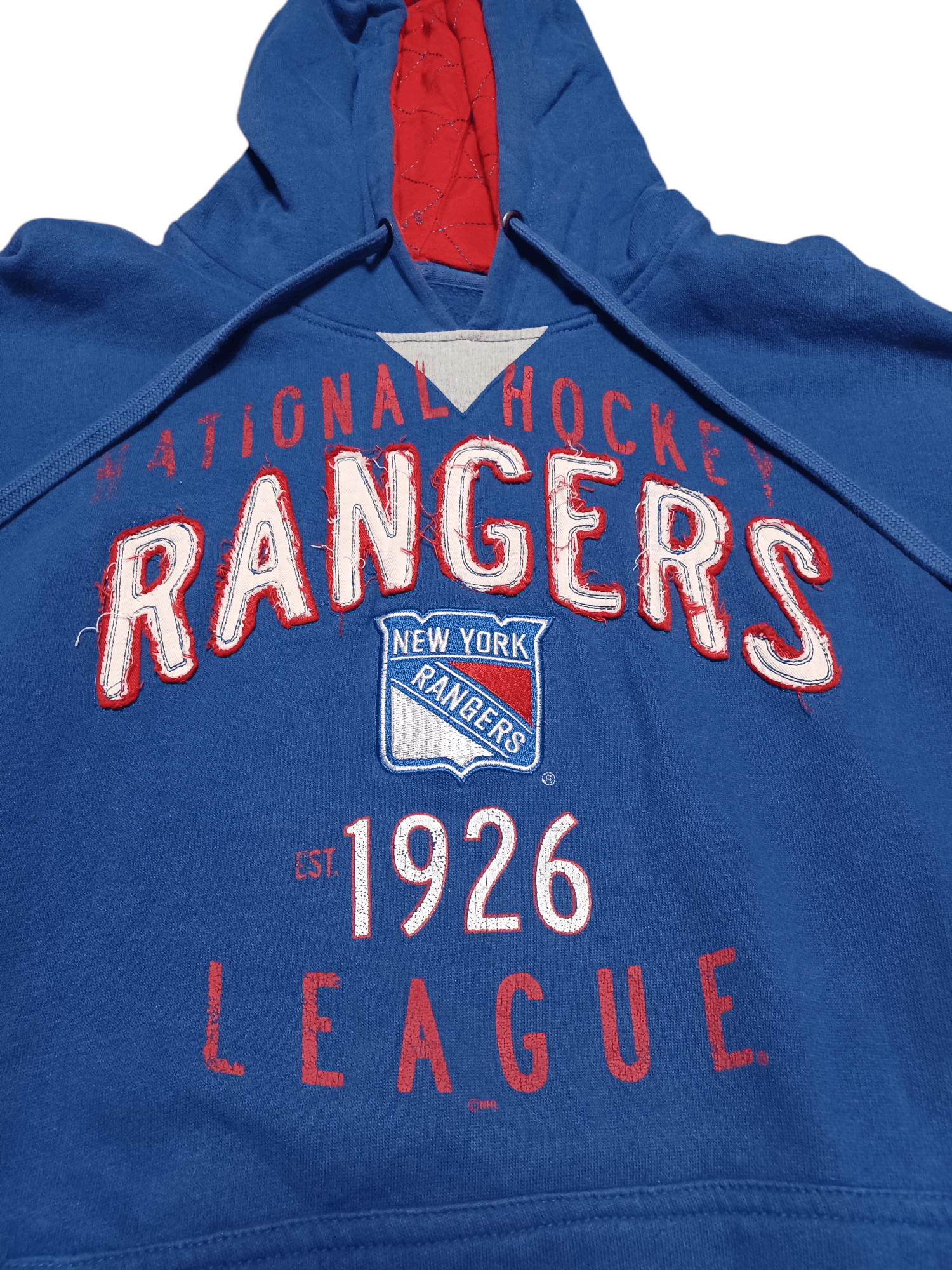 NHL NEW YORK RANGERS NGL VINTAGE BIGLOGO EMBROIDERED HOODIE Size US XL / EU 56 / 4 - 2 Thumbnail