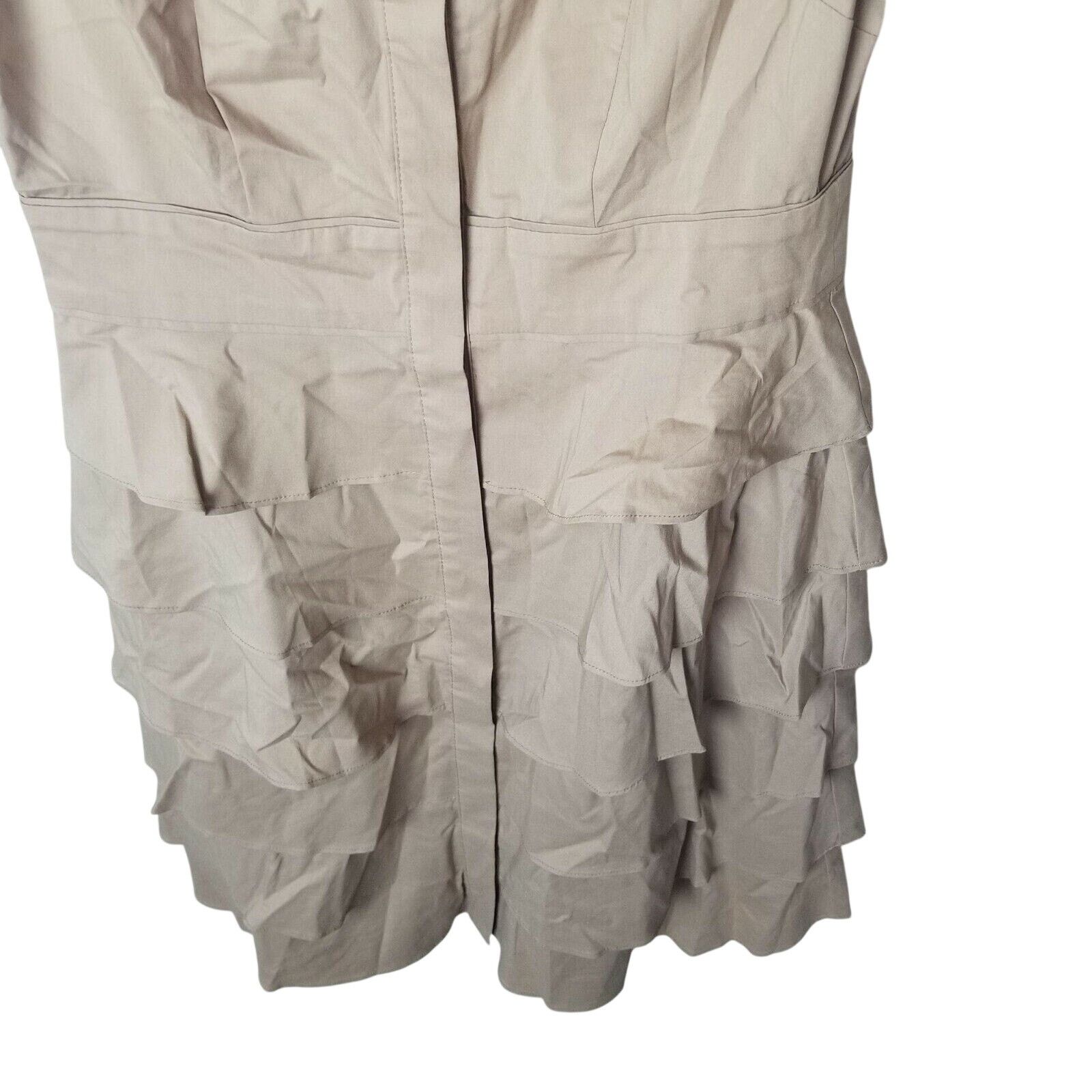Ann Taylor The Limited Womens Ruffle Tiered Safari Mini Dress Khaki 2 Size XS / US 0-2 / IT 36-38 - 2 Thumbnail