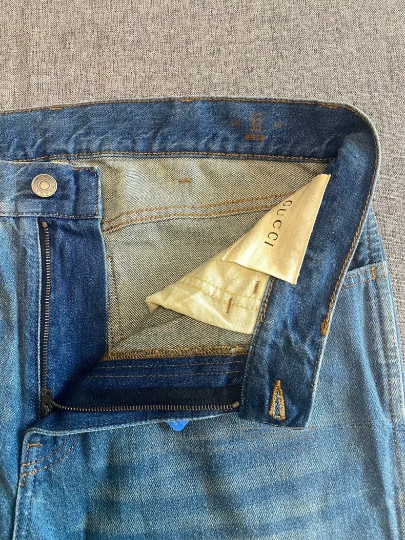 Gucci Gucci Embroidered tiger head patch jeans Size US 33 - 3 Thumbnail