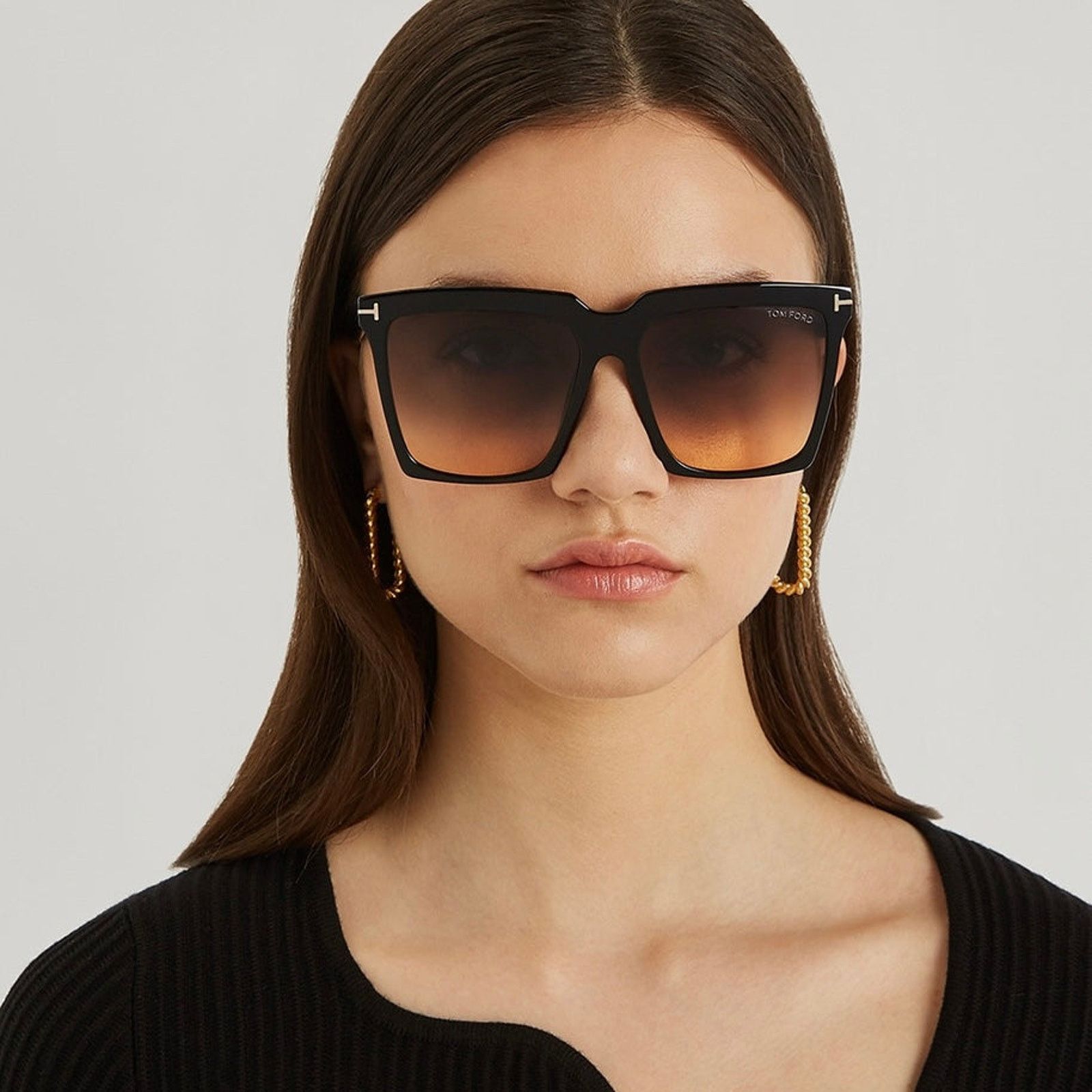 Tom Ford New, TOM FORD Sabrina-02 Sunglasses TF764 01B Authentic Size ONE SIZE - 4 Thumbnail