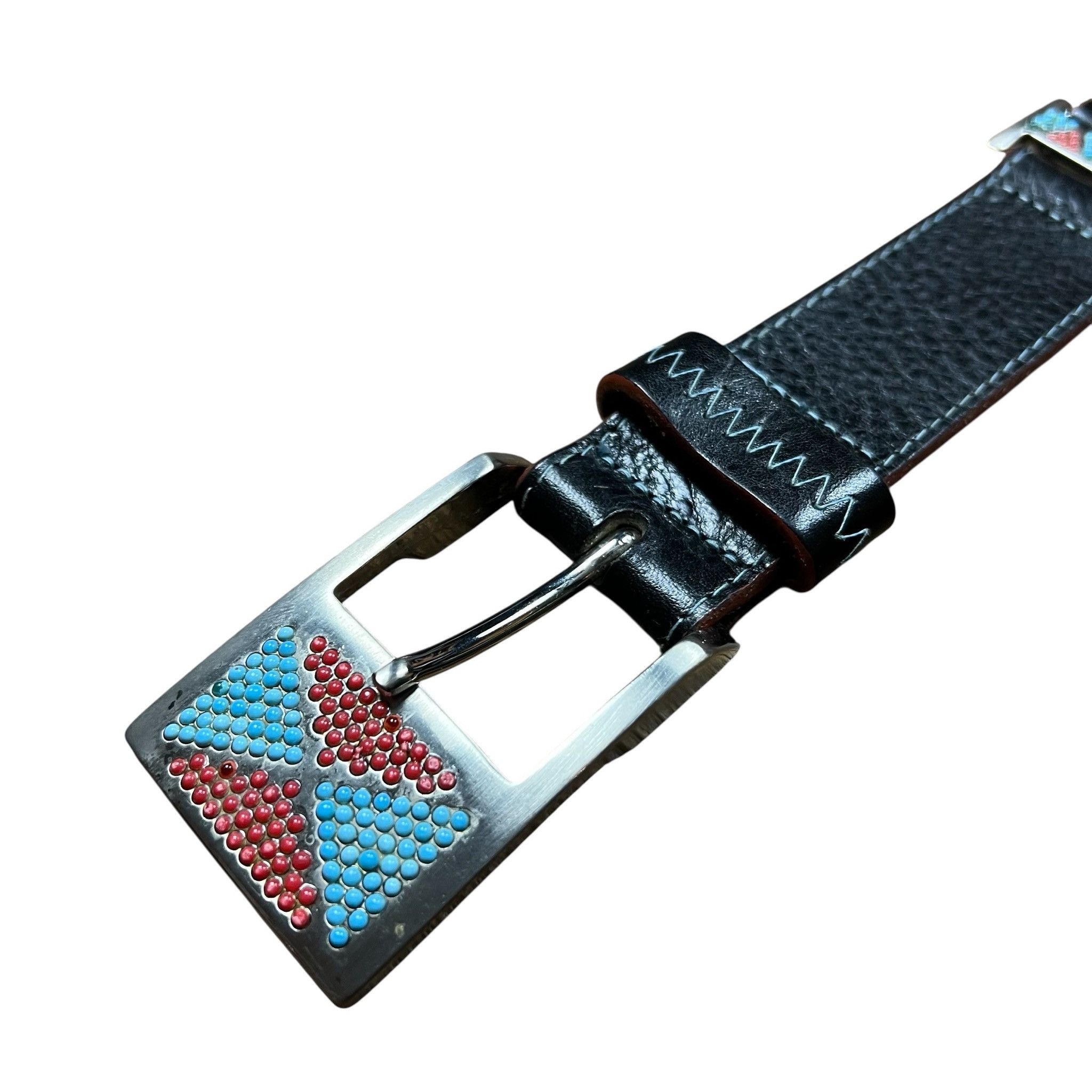 Parasuco Parasuco Made in Italy Beaded Leather Belt - M Size ONE SIZE - 1 Thumbnail