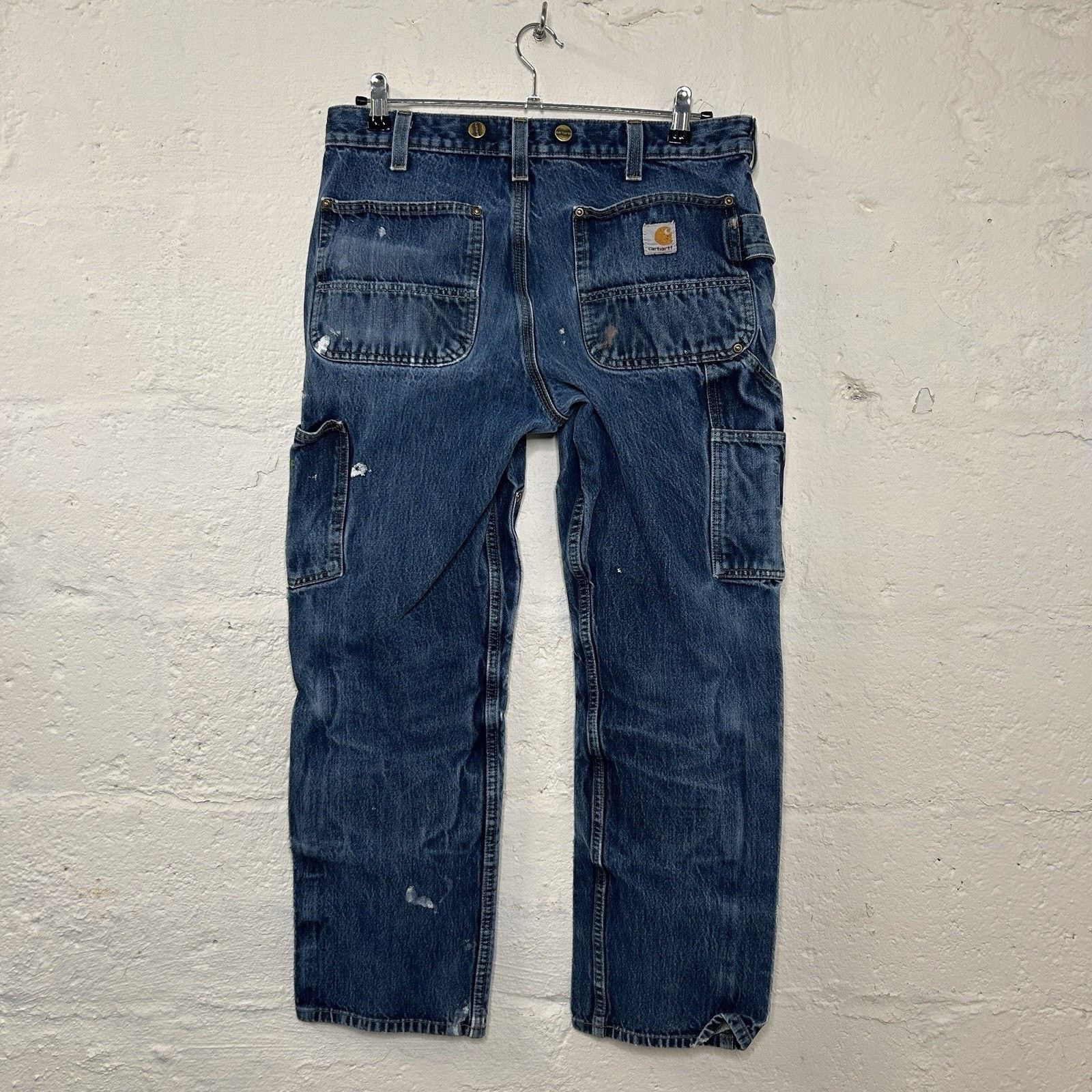 Carhartt Thrashed Paint Splattered Carhartt DoubleKnee Logger Denim Size US 34 / EU 50 - 2 Thumbnail