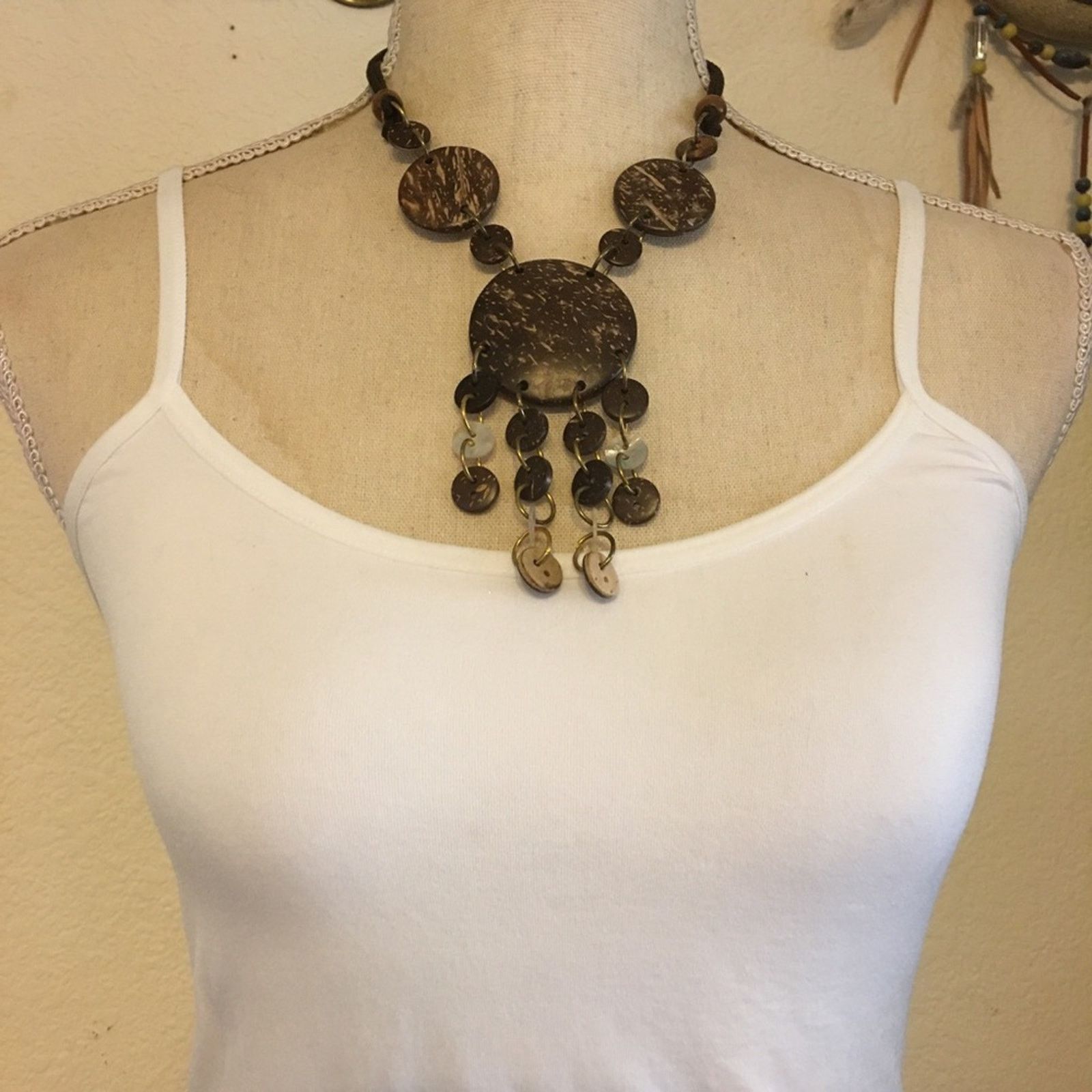 Jewelry Boho wood bead chandelier fringe necklace Size ONE SIZE - 3 Thumbnail