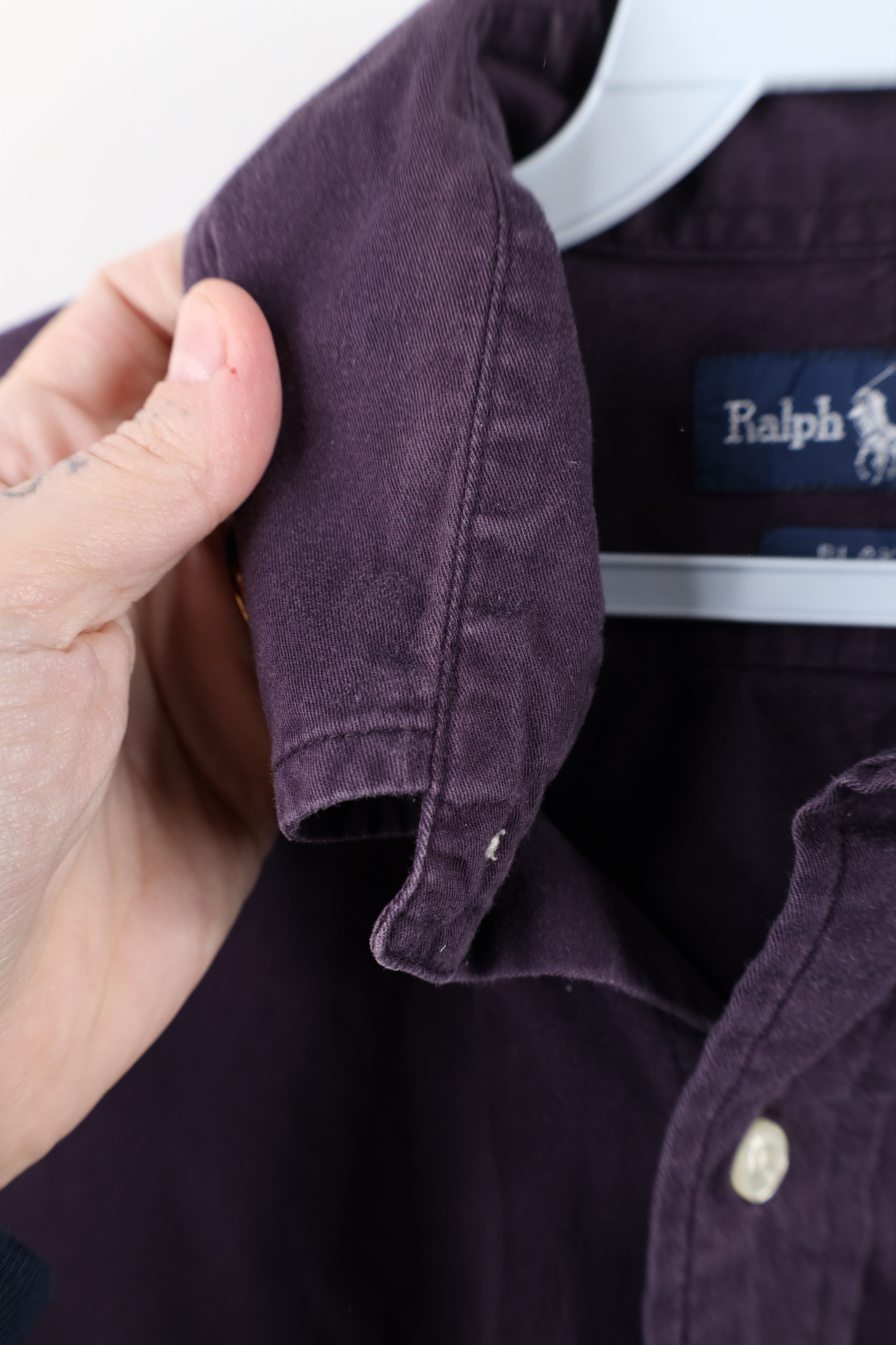 Ralph Lauren × Vintage Vintage 90s Ralph Lauren Collared Button Down Shirt Purple Size US L / EU 52-54 / 3 - 9 Thumbnail