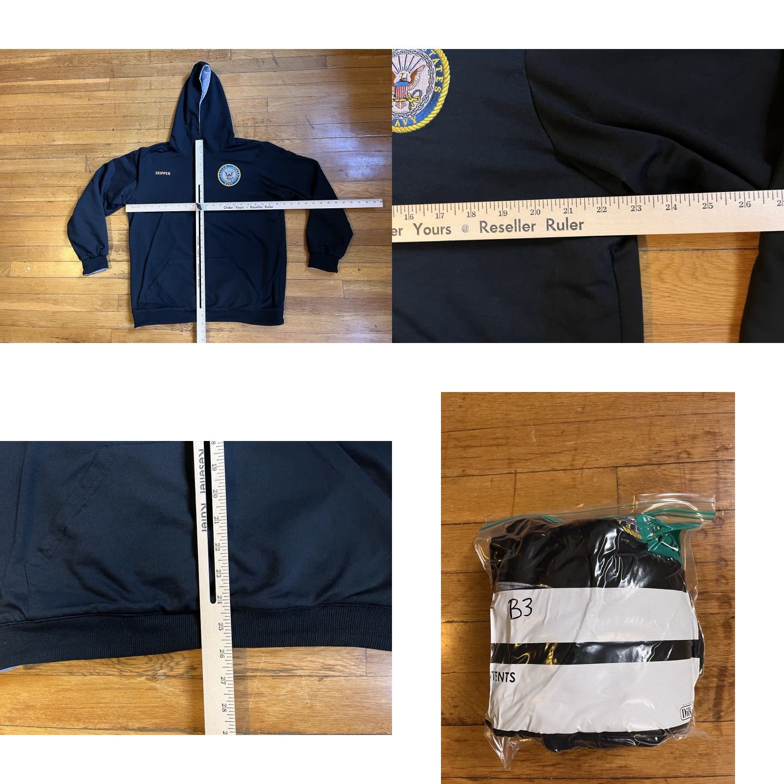 Vintage US Navy Skipper Hoodie Reversible Men’s Large Black Size US L / EU 52-54 / 3 - 8 Thumbnail
