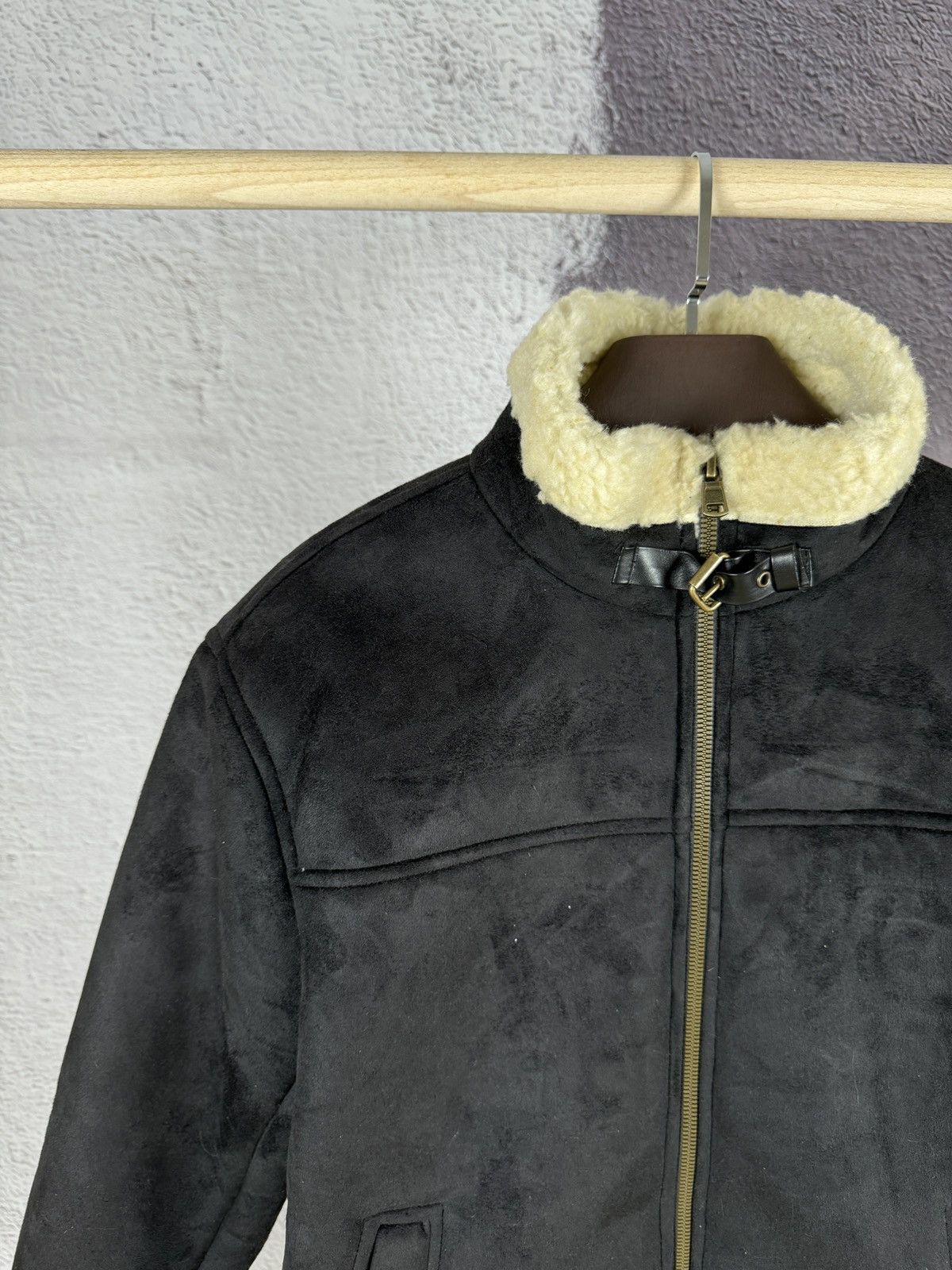 Japanese Brand Vintage Black Faux Leather Suede shearling jacket size L-XL Size US L / EU 52-54 / 3 - 4 Thumbnail