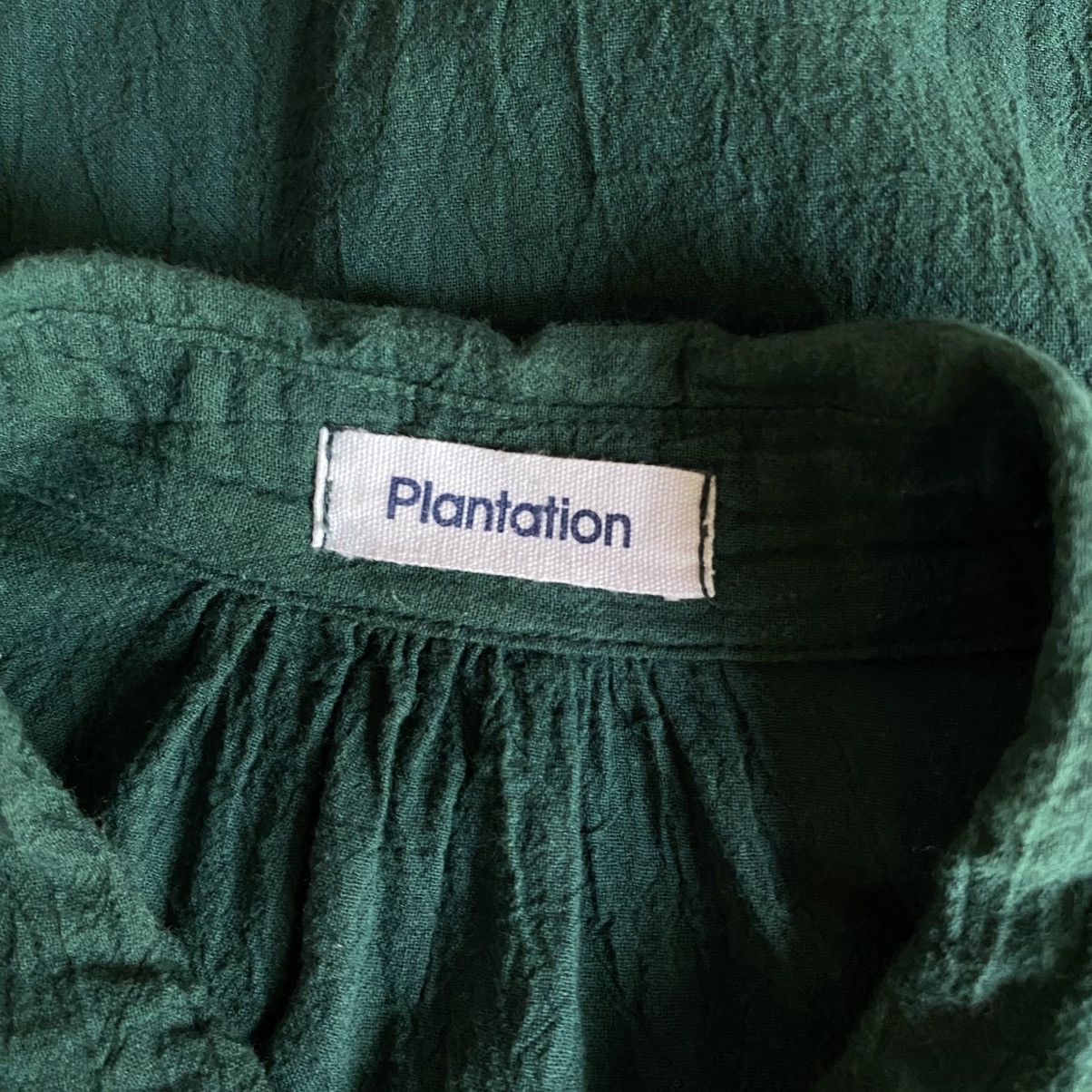 Issey Miyake Plantation Dark Green Pleated Short Sleeve Shirt Size M / US 6-8 / IT 42-44 - 6 Thumbnail