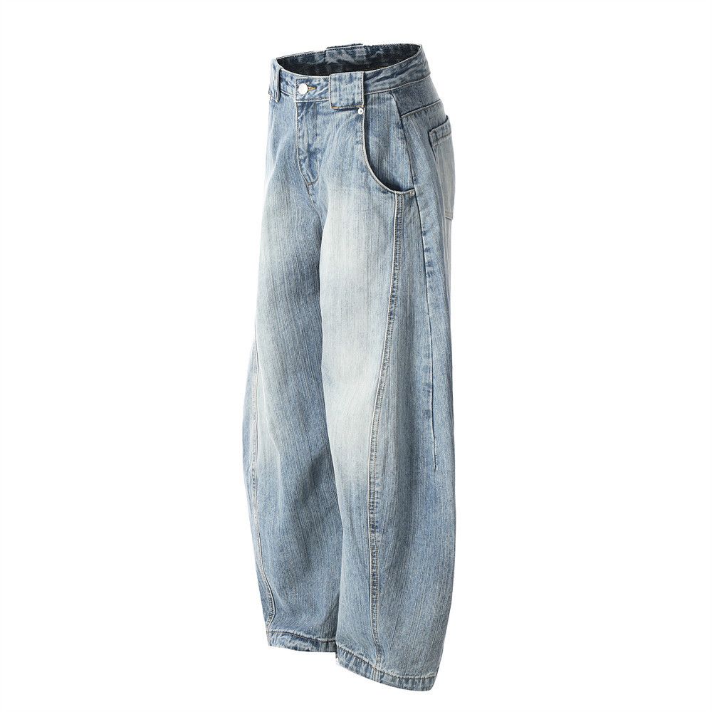 Japanese Brand × Jean Vintage loose wide-leg punk split stitching scimitar jeans Size US 32 / EU 48 - 2 Thumbnail