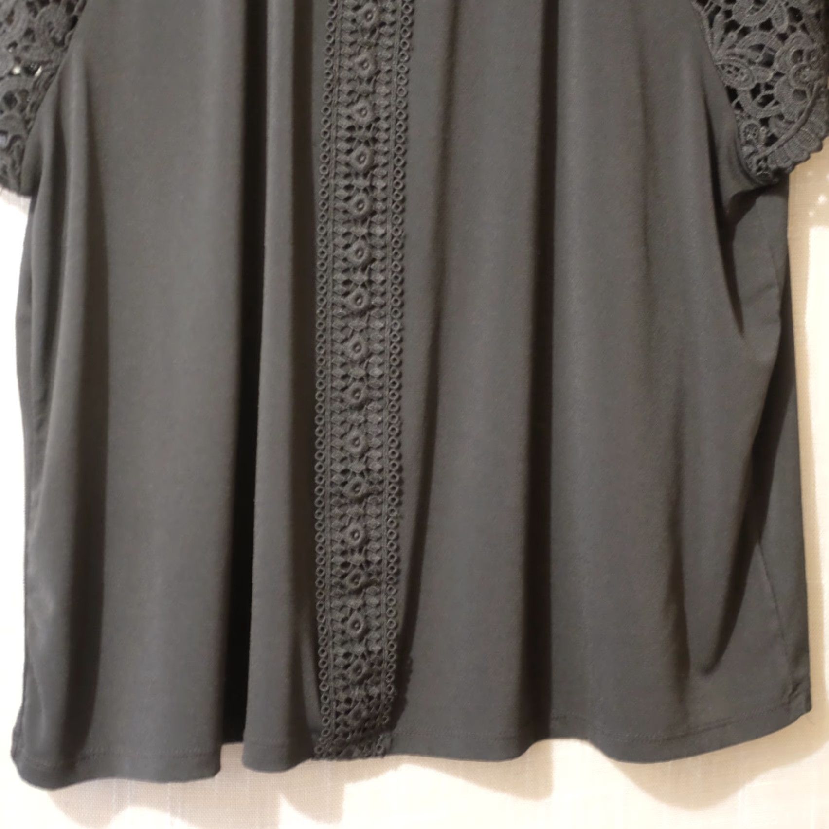Vintage VINTAGE Cable & Gauge Blouse Black Crochet Lace Short Sleeve Womens XXL #A10-15 Size XXL / US 16-18 / IT 52-54 - 4 Thumbnail
