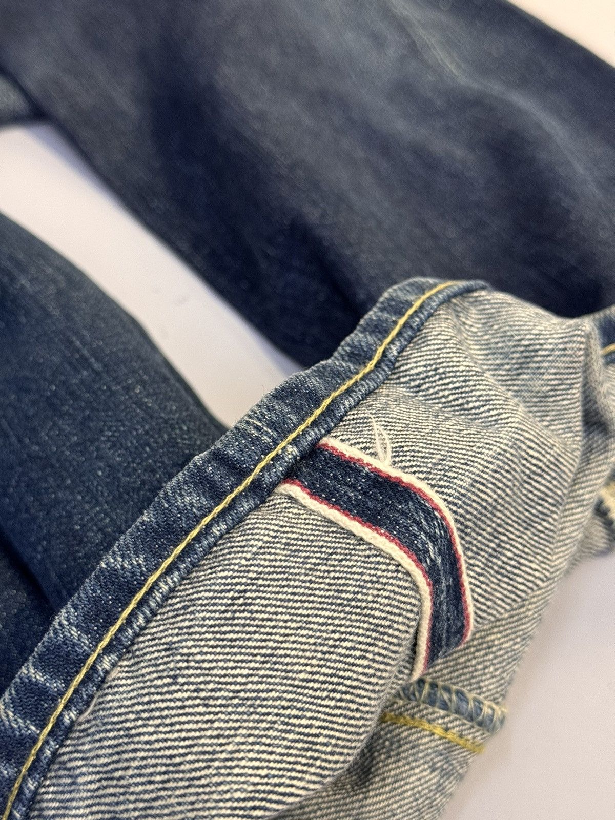 Japanese Brand × Kaihara Denim Tabloid News Selvedge Leather Cow Jeans Japan 32 Inches Size US 32 / EU 48 - 5 Thumbnail