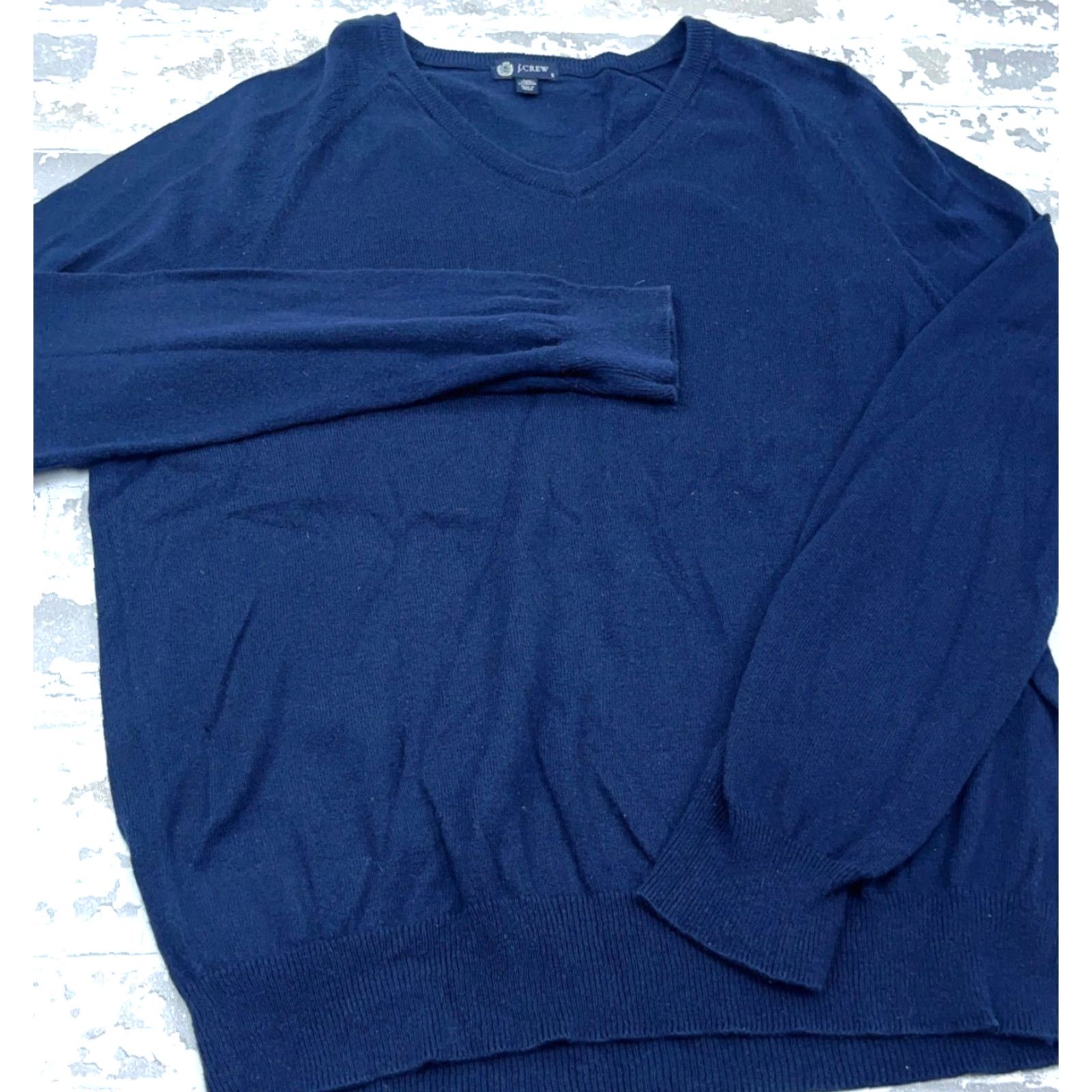 J.Crew J.CREW Sweater Men S Blue Cotton Cashmere Blend V-Neck Pullover Size US S / EU 44-46 / 1 - 3 Thumbnail