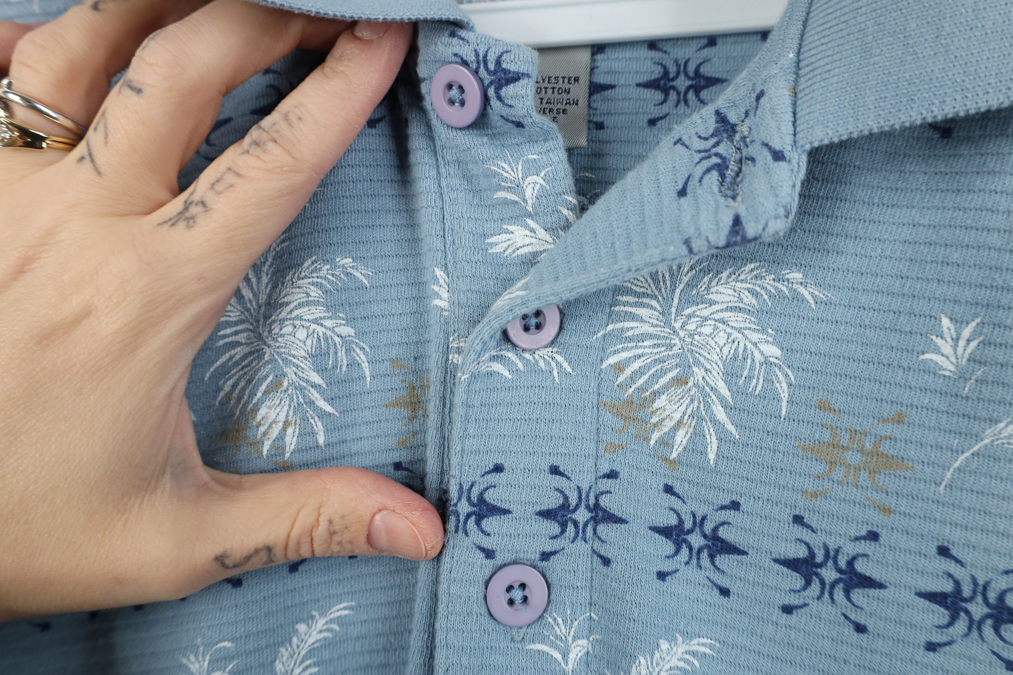 Vintage Vintage 90s Streetwear Geometric Leaf Pullover Polo Shirt Size US L / EU 52-54 / 3 - 4 Thumbnail