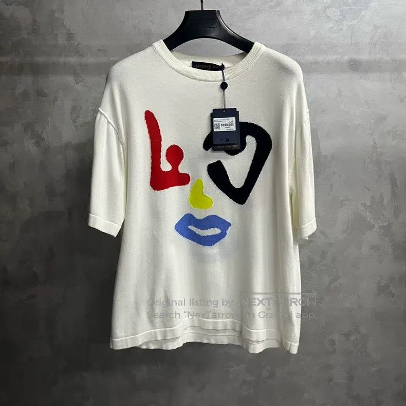 Louis Vuitton Louis Vuitton White geometric pattern round neck short sle Size US M / EU 48-50 / 2 - 1 Thumbnail