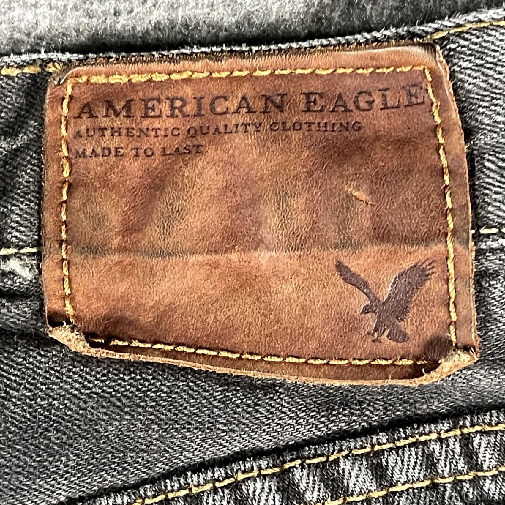 American Eagle Outfitters VINTAGE American Eagle Jeans Mens 32x30 Distressed Button Fly Straight Gray Denim 90s Style Mens Size US 32 / EU 48 - 5 Thumbnail