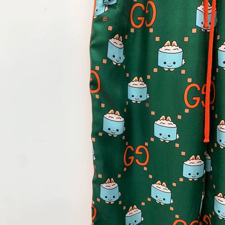 Gucci Gucci SizeS Green cartoon logo printed full-printed mulberr Size 24" / US 00 / IT 34 - 4 Thumbnail