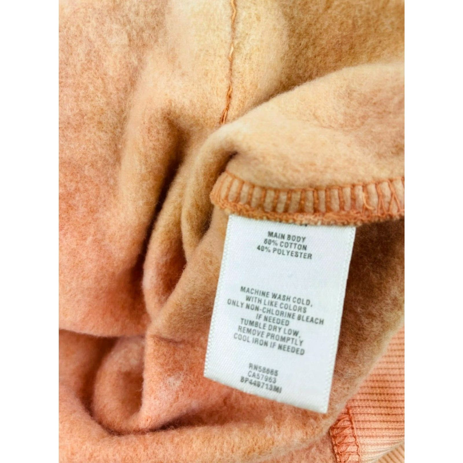 Nordstrom BP Sweatshirt Women's XS Tie Dye Orange Pink Oversized NWT Pullover Crew Neck Cotton Polyester Modern Size XS / US 0-2 / IT 36-38 - 6 Thumbnail