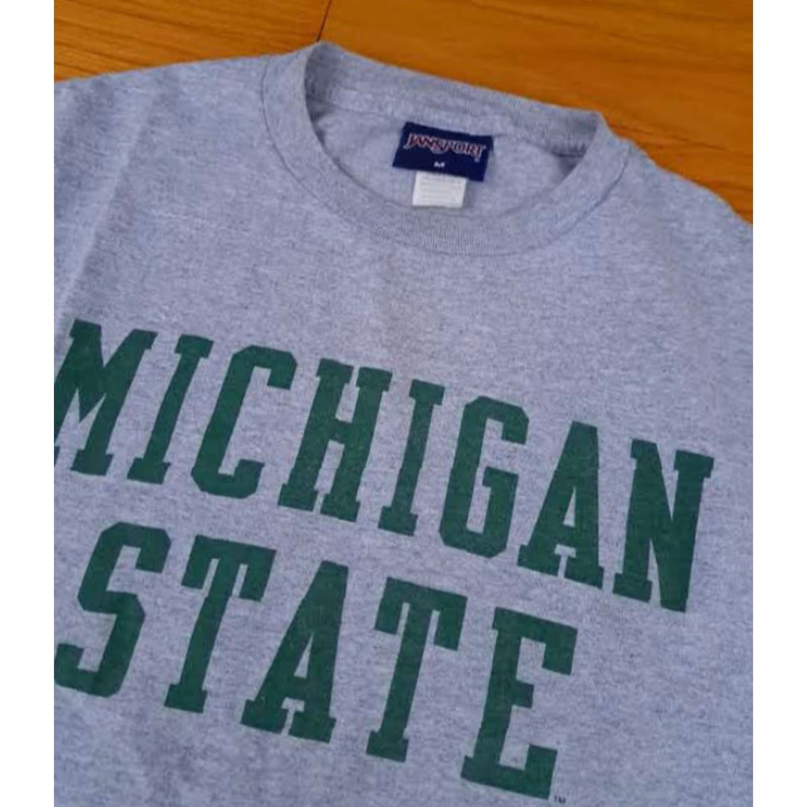 Jansport VINTAGE Michigan State Spartans Grey Medium T-Shirt Jansport Basketball Unisex Adults Short Sleeve M Gray Size US M / EU 48-50 / 2 - 2 Thumbnail