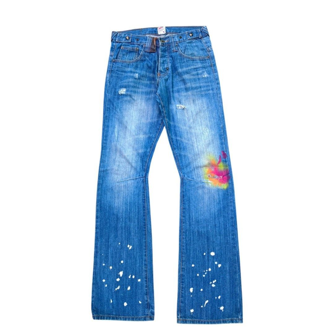 20471120 × Beauty Beast × Hysteric Glamour 👑Flare👑Japanese Flare jeans custom paints Size US 31 - 1 Thumbnail