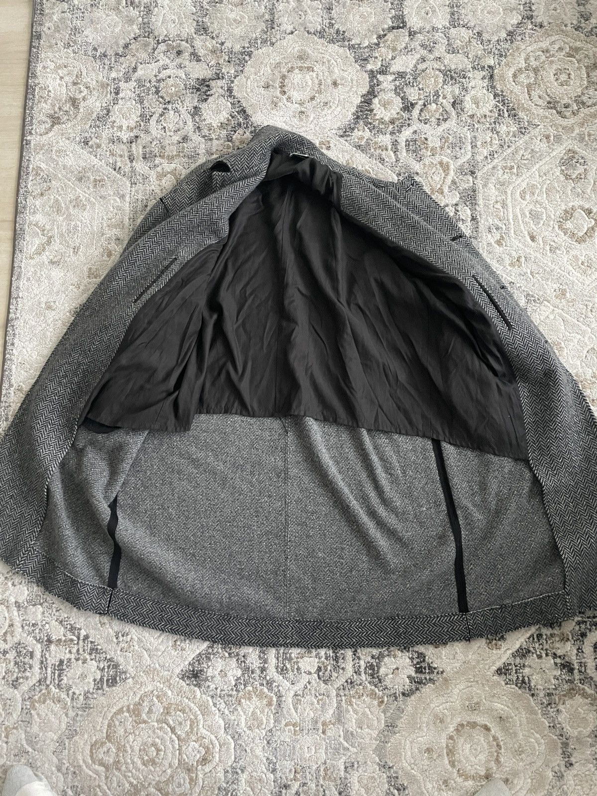 YOKE DOUBLE JACQUARD KNIT HERRINGBONE BALCOLLAR COAT Size US M / EU 48-50 / 2 - 4 Thumbnail