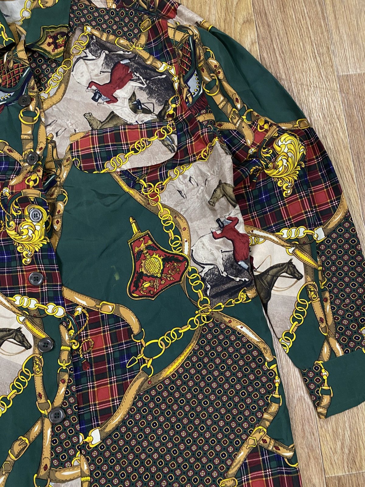 Vintage Betty Barclay Vintage Silk illustrations Shirt Hermes Style Size M / US 6-8 / IT 42-44 - 5 Thumbnail