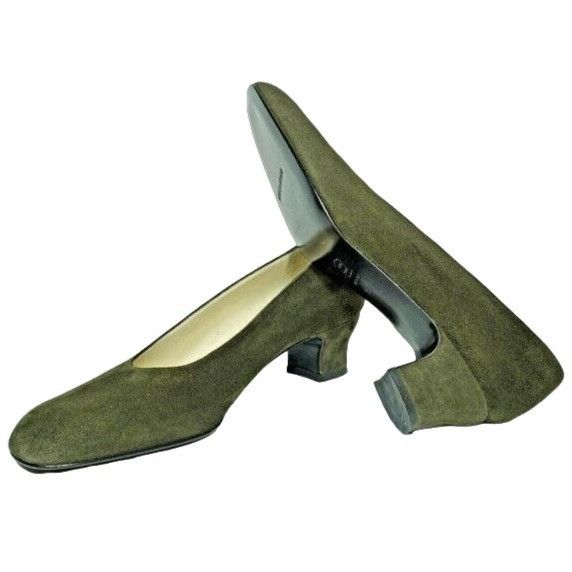 Giorgio Armani NEW Giorgio Armani Women 9M Italian Dark Green Suede Leather Size US 9 / IT 39 - 6 Thumbnail