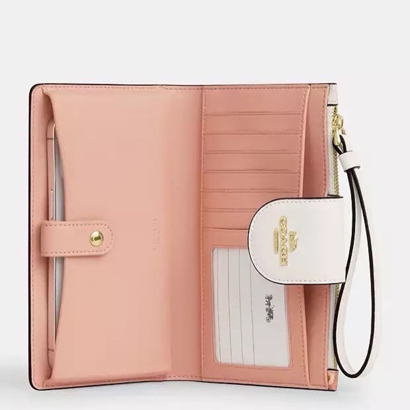Coach NWT Coach Phone Tech Wallet Floral Print CAR11 Gold/Sand Size ONE SIZE - 8 Thumbnail