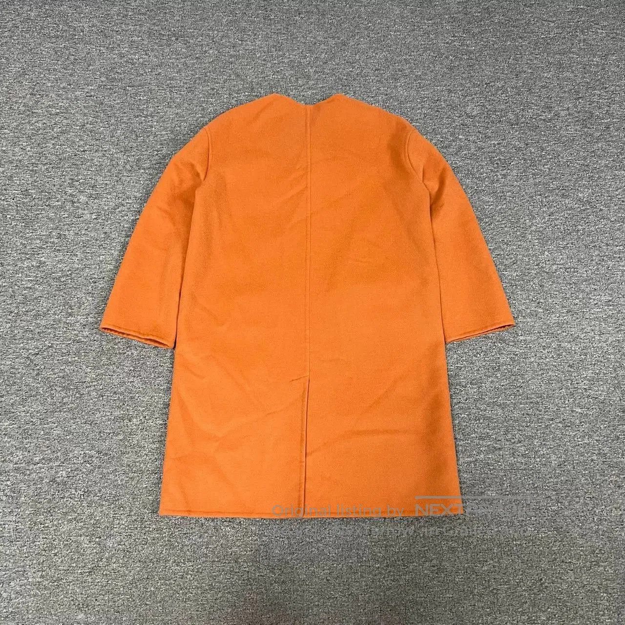 Hermes Hermes Orange Cashmere Coat with Leather Buckle. Size US S / EU 44-46 / 1 - 2 Thumbnail