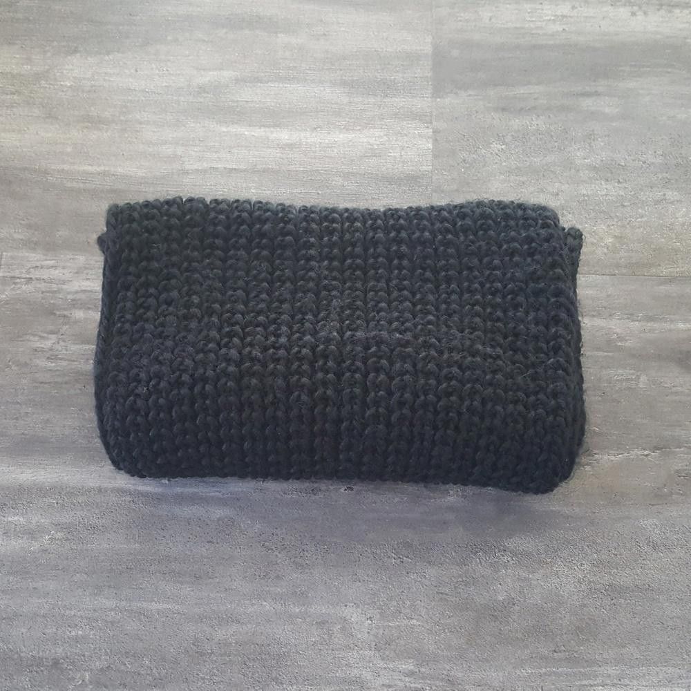 Designer Black Classic Braided Infinity Scarf Size ONE SIZE - 2 Thumbnail