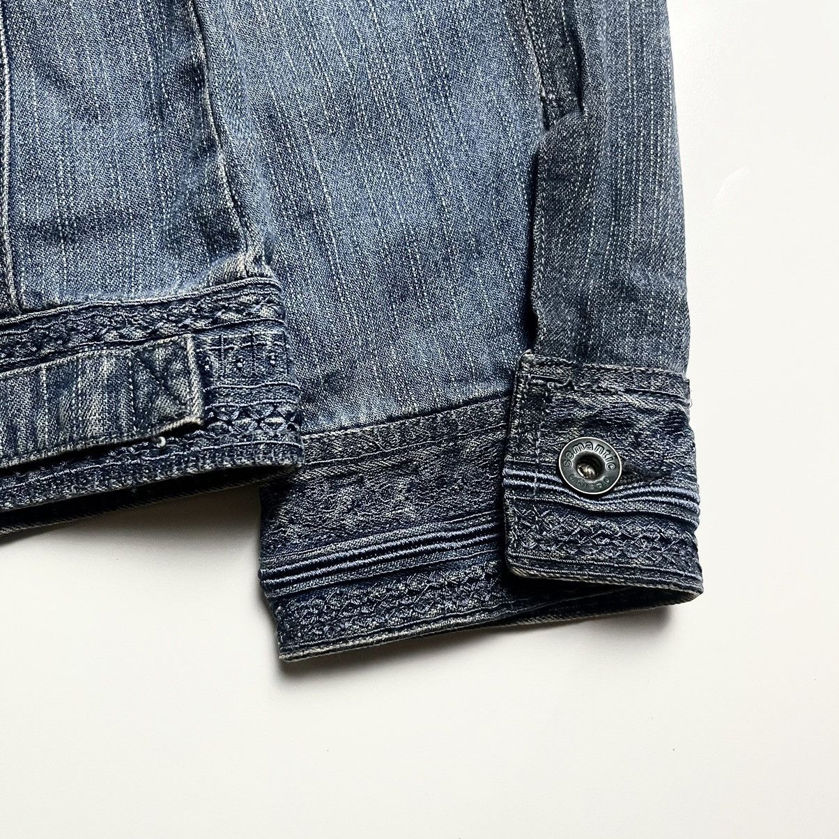 Japanese Brand Semantic Unique Pattern double zipper denim jacket Size US S / EU 44-46 / 1 - 8 Thumbnail