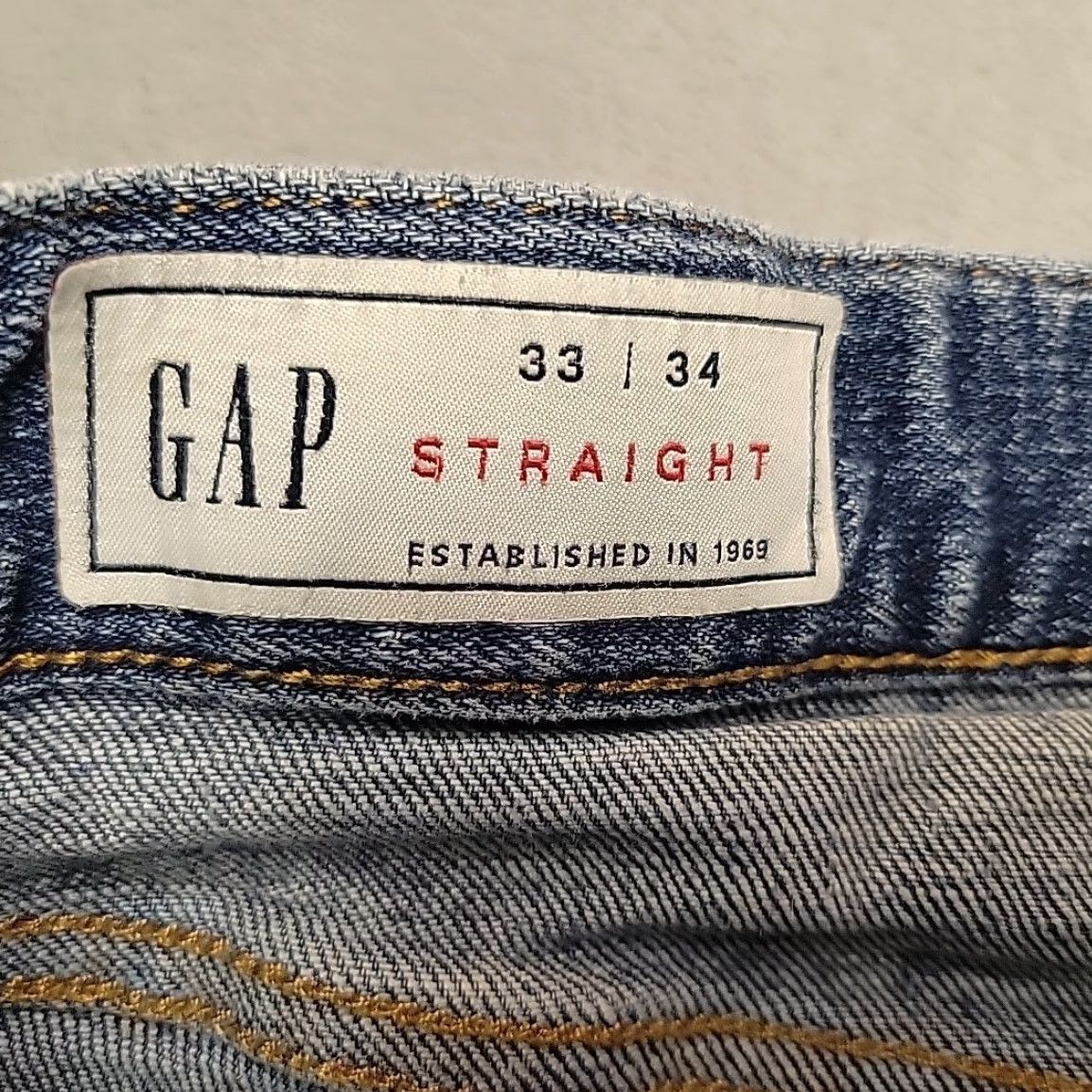 Gap VINTAGE Gap Jeans Mens 33x34 Blue Denim 100% Cotton Straight Leg Distressed Faded Size US 33 - 4 Thumbnail