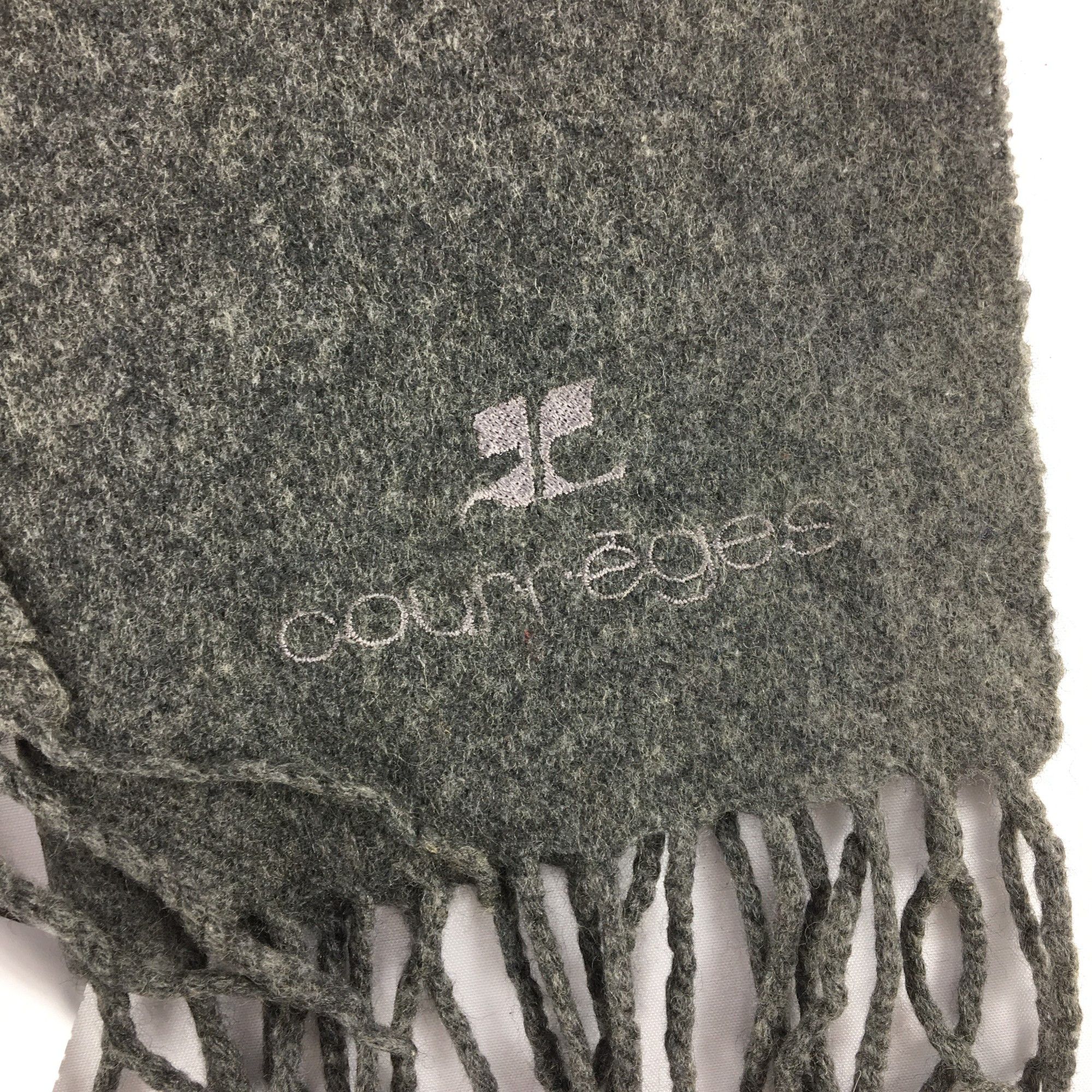 Courreges Vintage Y2K Courreges Scarf Muffler Fringe Wool Scarves Size ONE SIZE - 4 Thumbnail