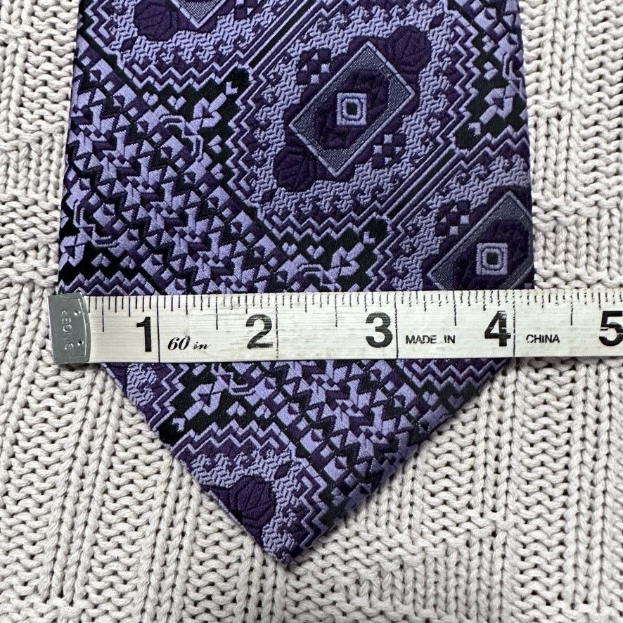 Oleg Cassini Vintage Oleg Cassini mens purple geometric pattern tie Size ONE SIZE - 5 Thumbnail