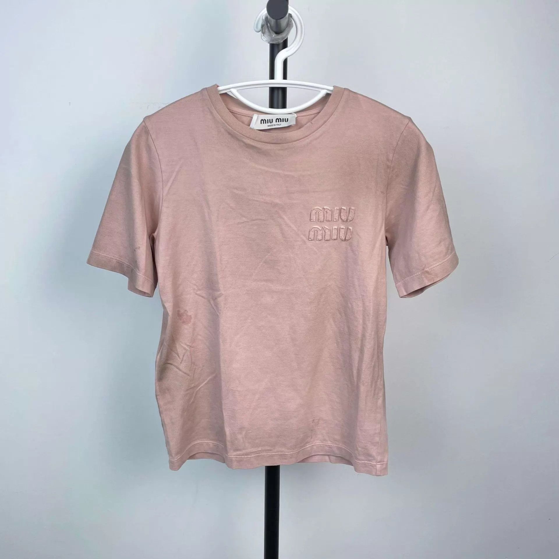 Miu Miu Miu Miu 95 New linen-cotton distressed short pink S Size S / US 4 / IT 40 - 1 Thumbnail