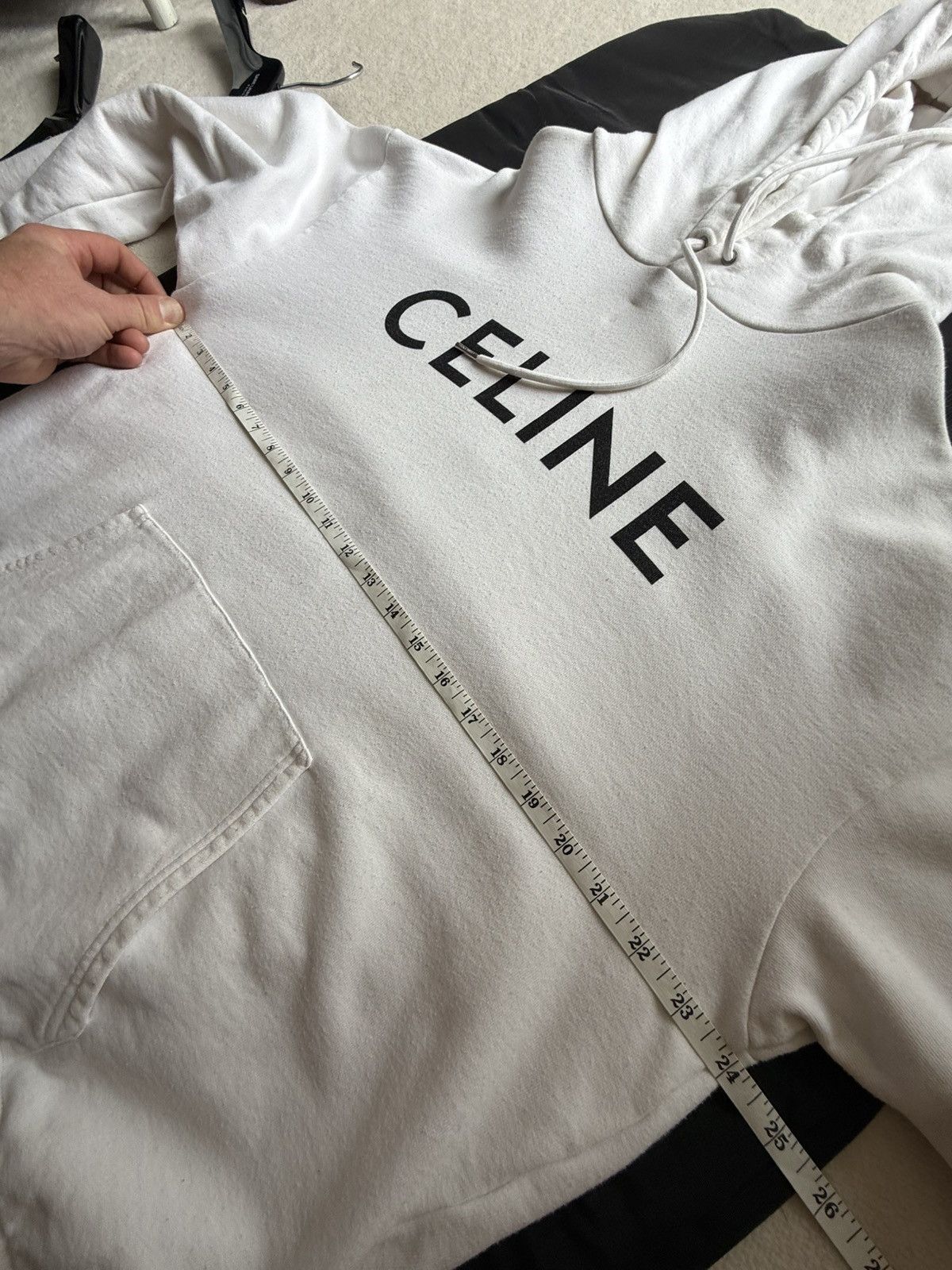 Celine Celine white black logo hoodie Hedi Slimane grail XL Size US XL / EU 56 / 4 - 3 Thumbnail
