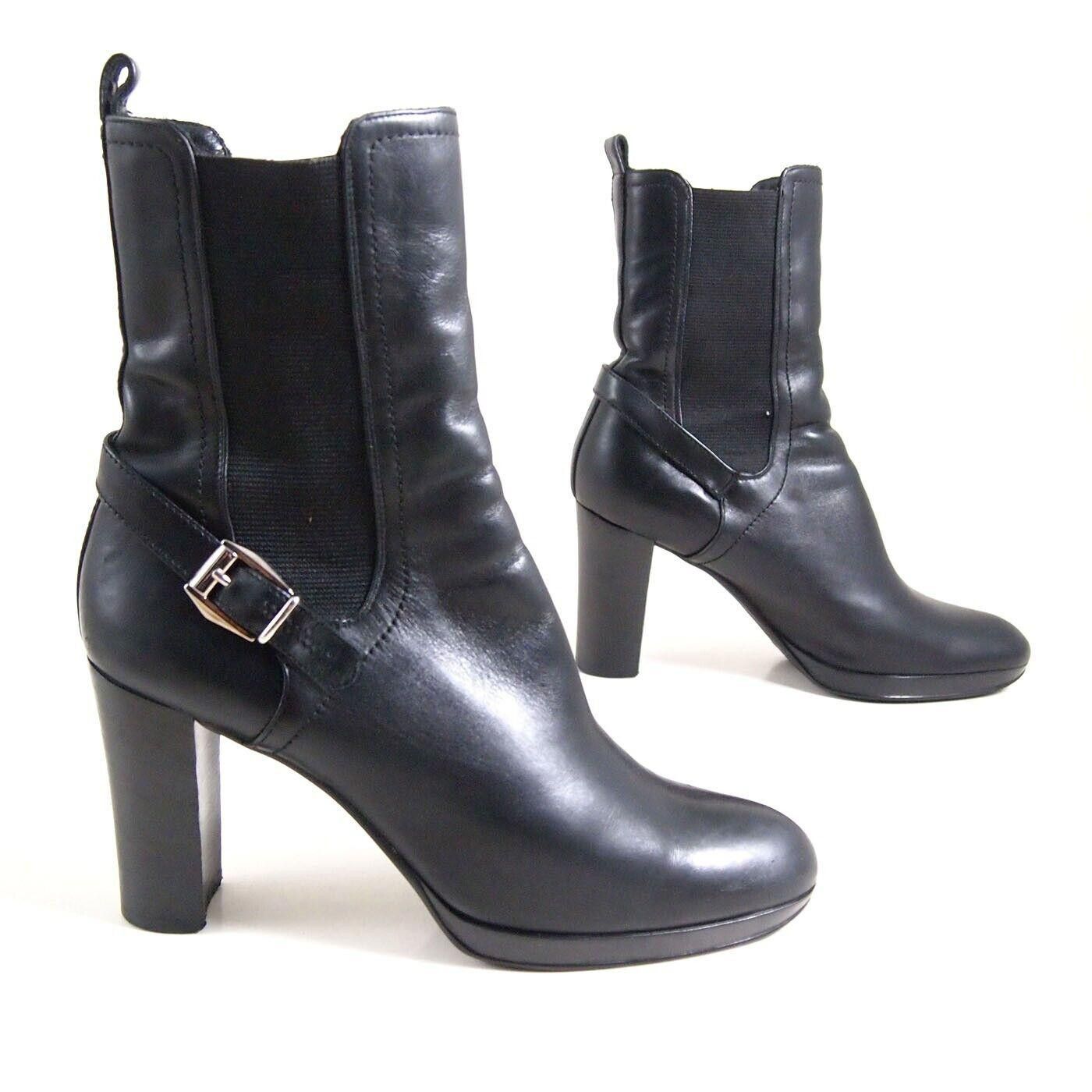 Sergio Rossi Sergio Rossi High Heel Boots Black Leather US 37.5 EU 7.5 Size US 7.5 / IT 37.5 - 4 Thumbnail