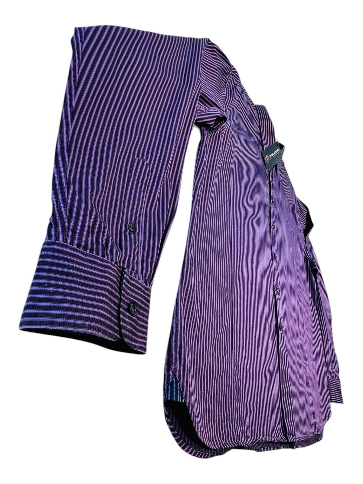 Ted Baker Ted Baker 6 Shirt Men's UK Size 2XL Purple Pinstripe Size 48R - 3 Thumbnail