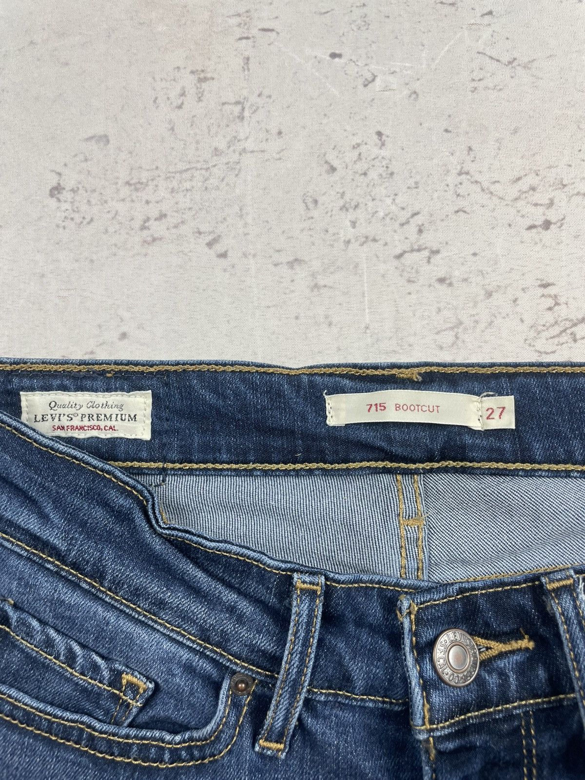 Levi's Levis W27 L34 715 Bootcut Jeans Slim Fit Blue Classic Denim Size 27" / US 4 / IT 40 - 3 Thumbnail
