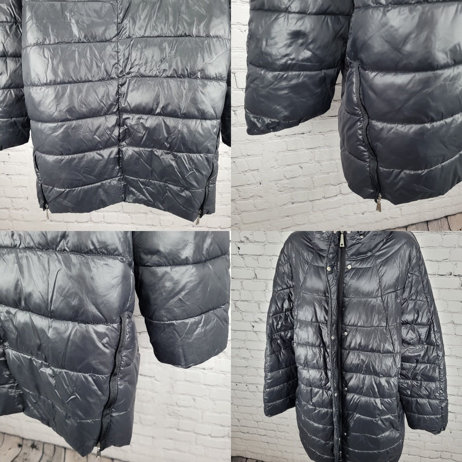 Vintage Luisa Viola Black Quilted Imbottito Full Zip & Snap Jacket Italy Made US Size 14 Size XL / US 12-14 / IT 48-50 - 9 Thumbnail