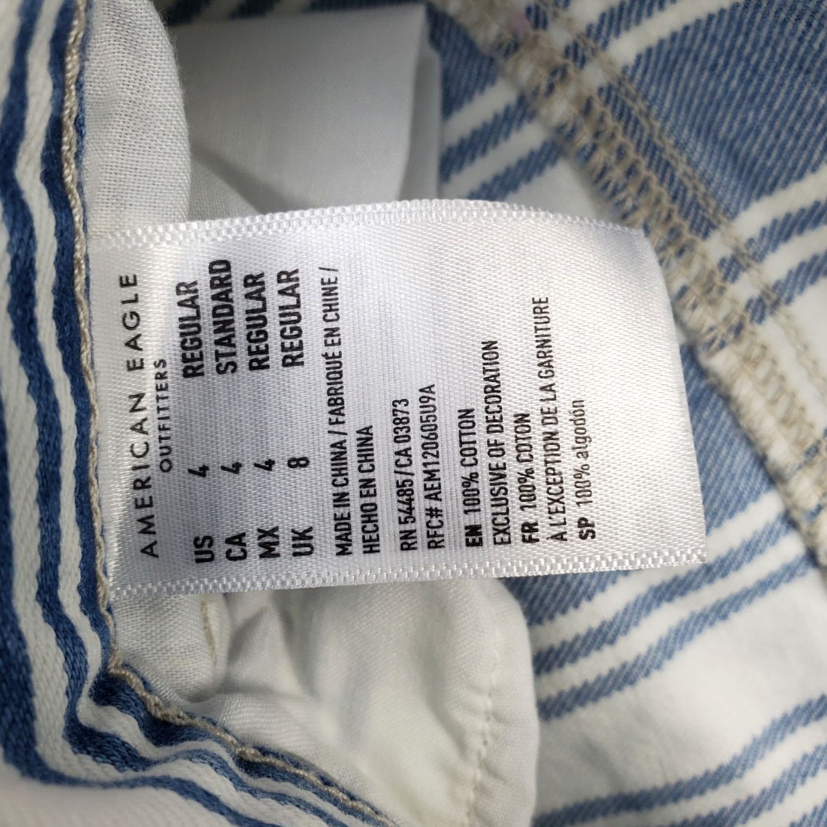 American Eagle Outfitters American Eagle Outfitters Mom Jeans Womens 4 Multicolor Striped Skinny Fit Jeans Size 27" / US 4 / IT 40 - 6 Thumbnail