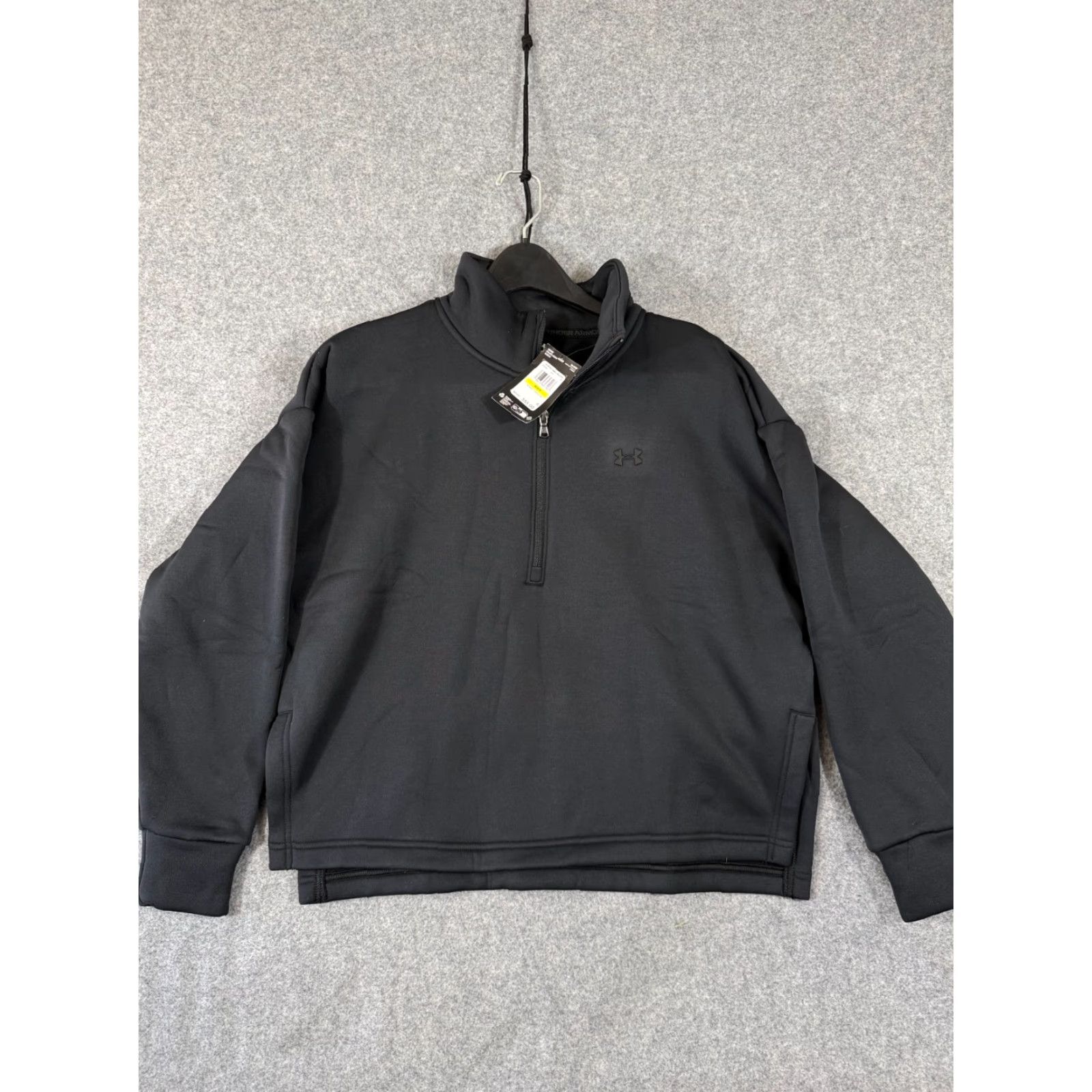 Under Armour Under Armour Fleece Jacket Womens M Black Half-Zip Pullover Mock Neck NWT Size M / US 6-8 / IT 42-44 - 3 Thumbnail