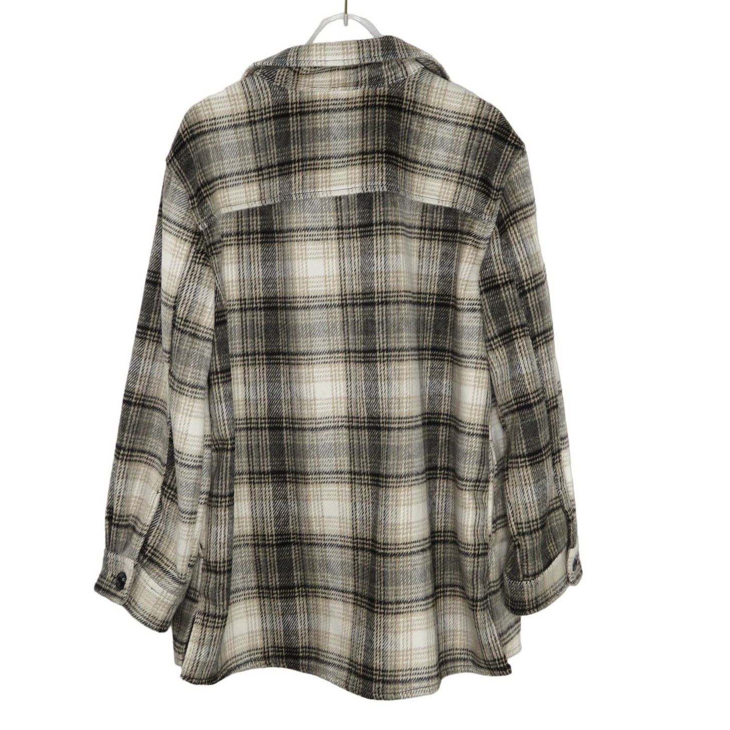 H&M H&M Black & Cream Plaid Shacket Jacket Fleece Casual Small Size S / US 4 / IT 40 - 2 Thumbnail