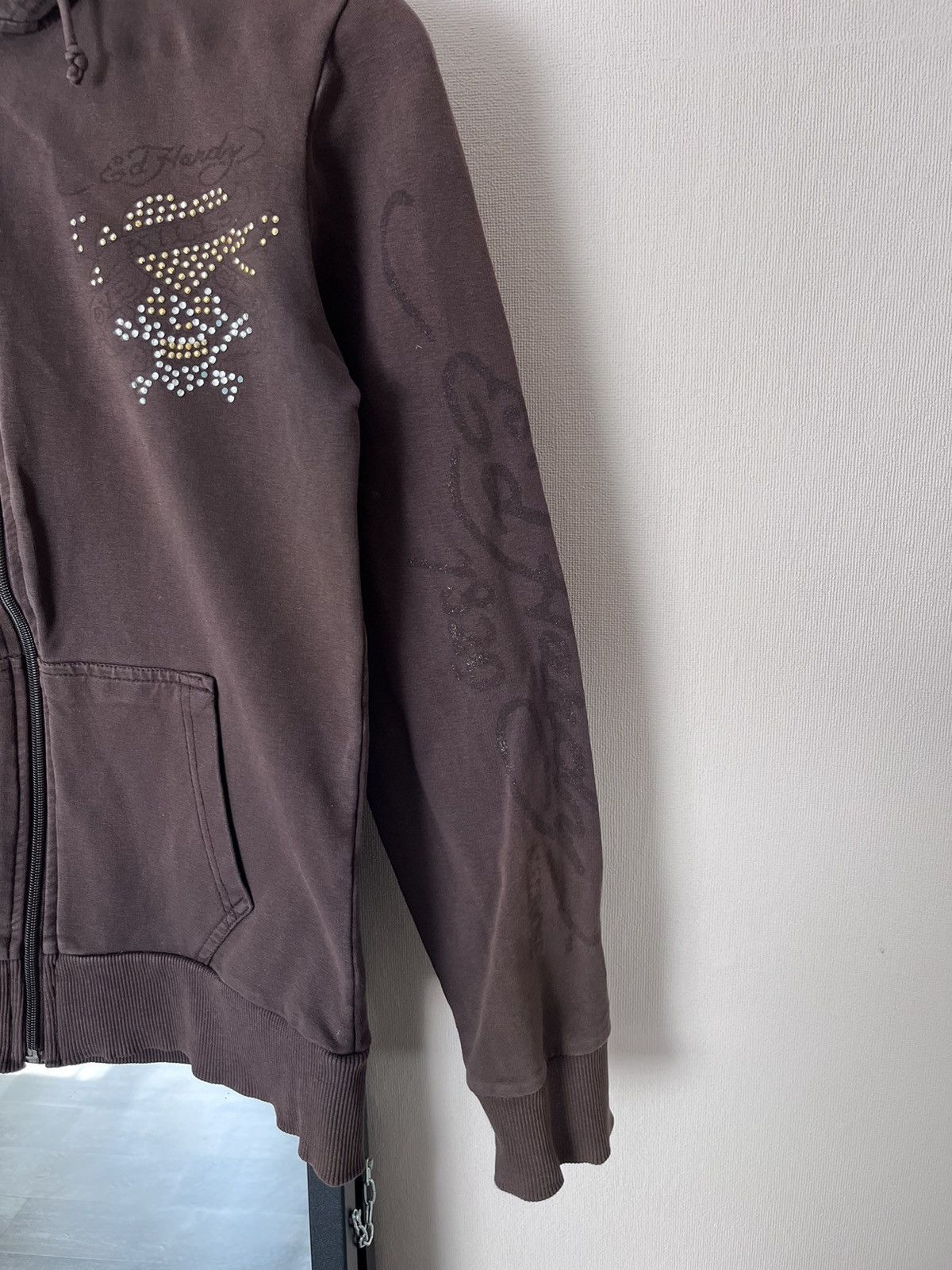 Ed Hardy 🤎Brown Vintage Ed Hardy Zip Up Hoodie Y2k Women’s Size S / US 4 / IT 40 - 6 Thumbnail